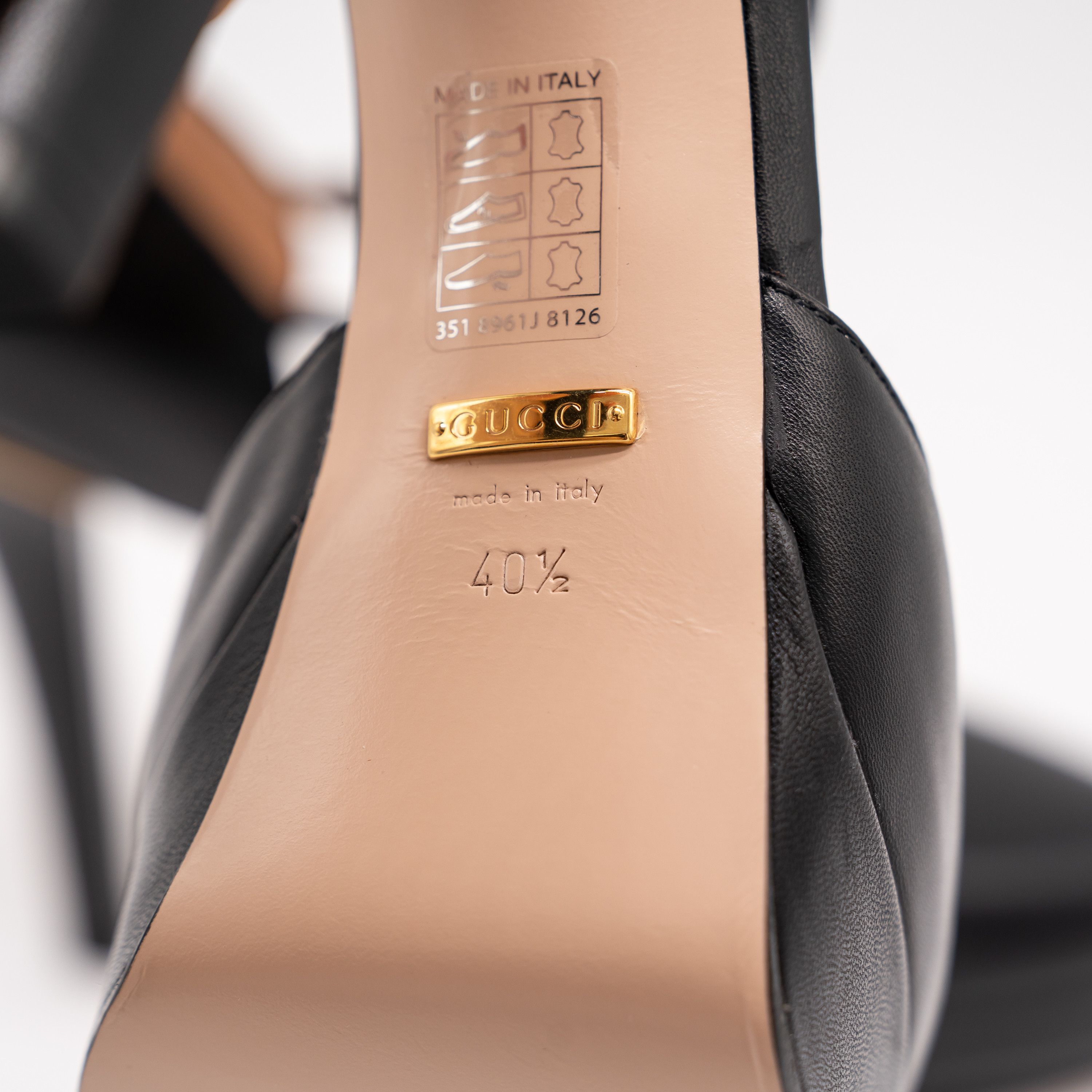Gucci 40.5G 10.5 US Gucci Platform Pumps Black Leather Strap Size US 10.5 / IT 40.5 - 10 Thumbnail