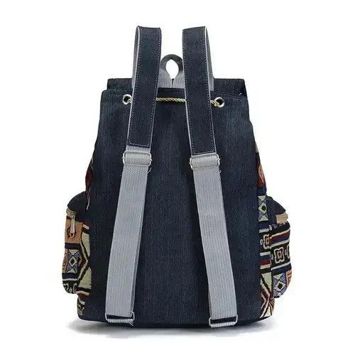 Japanese Brand Unisex Pattern Printing Canvas Backpack Size ONE SIZE - 4 Thumbnail