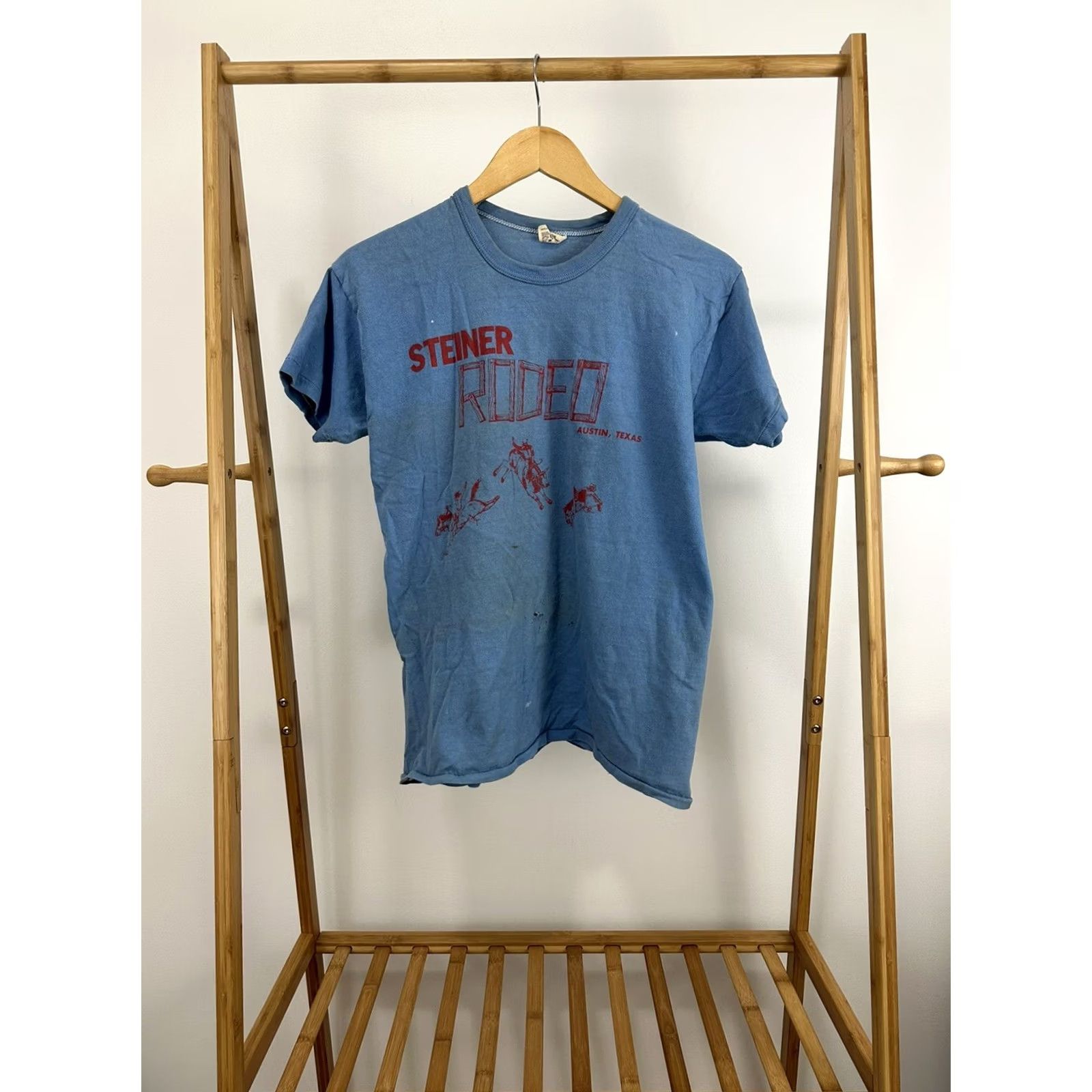 Russell Athletic VTG 70s Steiner Rodeo Texas Cowboy Bull Riding Short Sleeve Russell T-Shirt L Blue Size US L / EU 52-54 / 3 - 2 Thumbnail