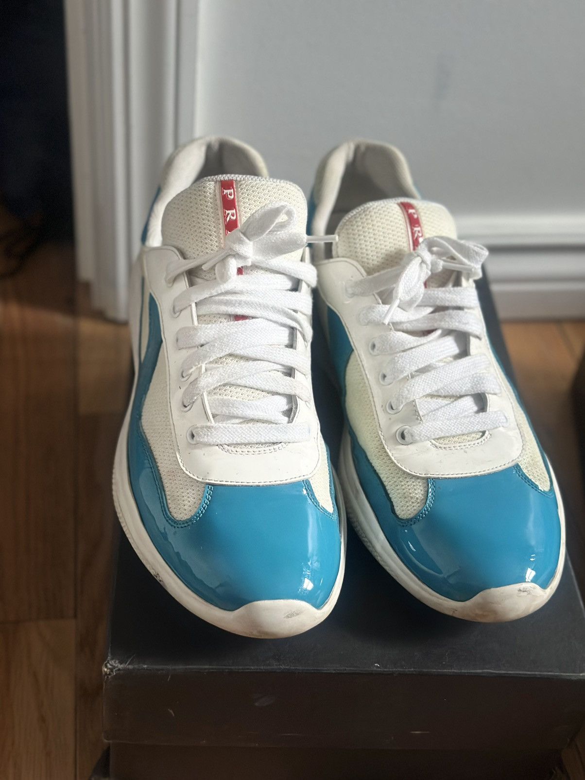Prada America\'s cup Baltico Blue sz 8 Astral Blue/silver Patent Leather And Technical Fabric Prada  main image 3