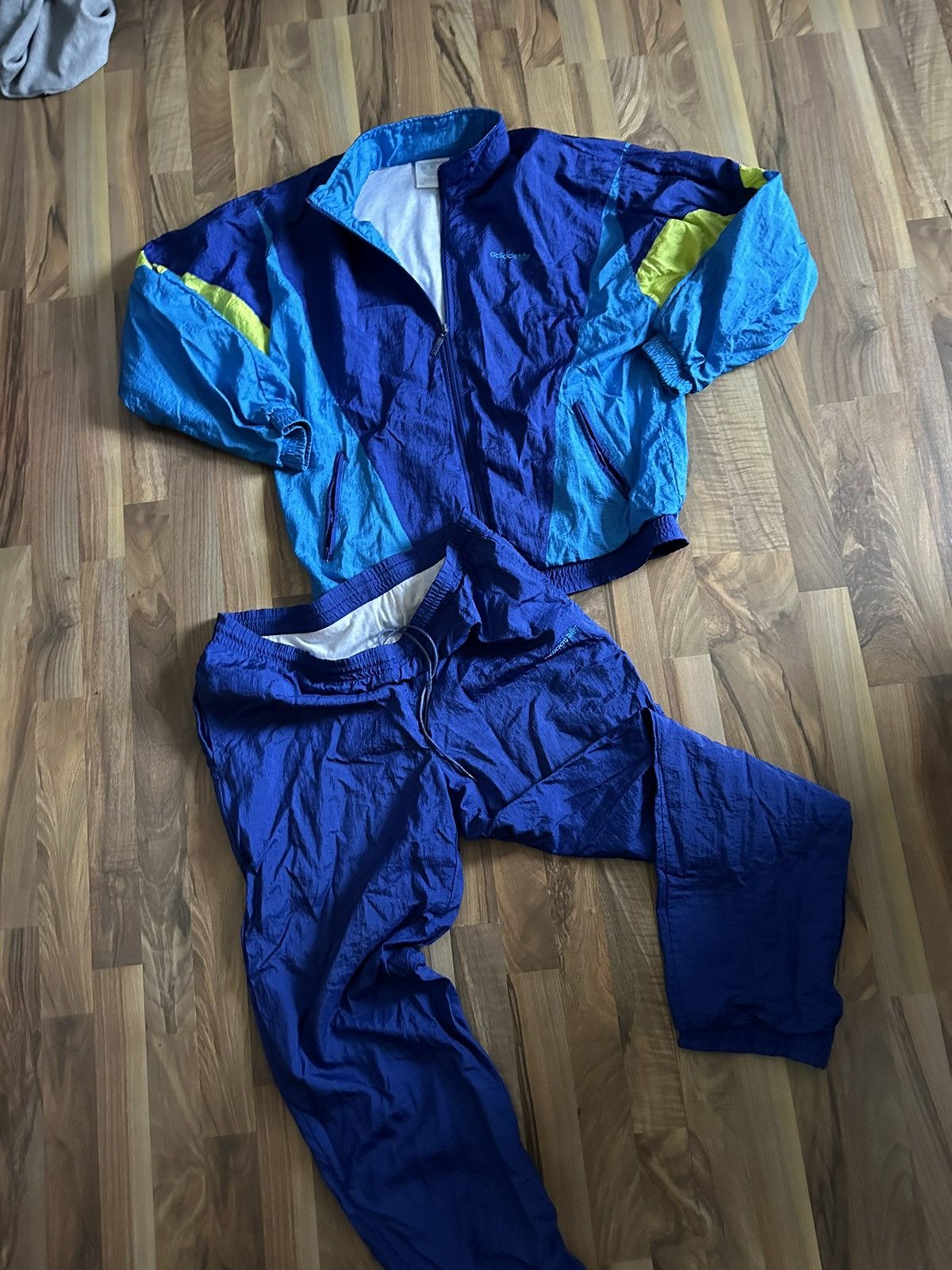 Image of Adidas Tracksuit Size L Trainingsanzug Vintage Adidas in Blue, Men's