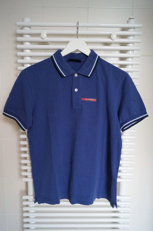 Prada Prada Men’s Polo Blue Small Size US S / EU 44-46 / 1 - 1 Thumbnail