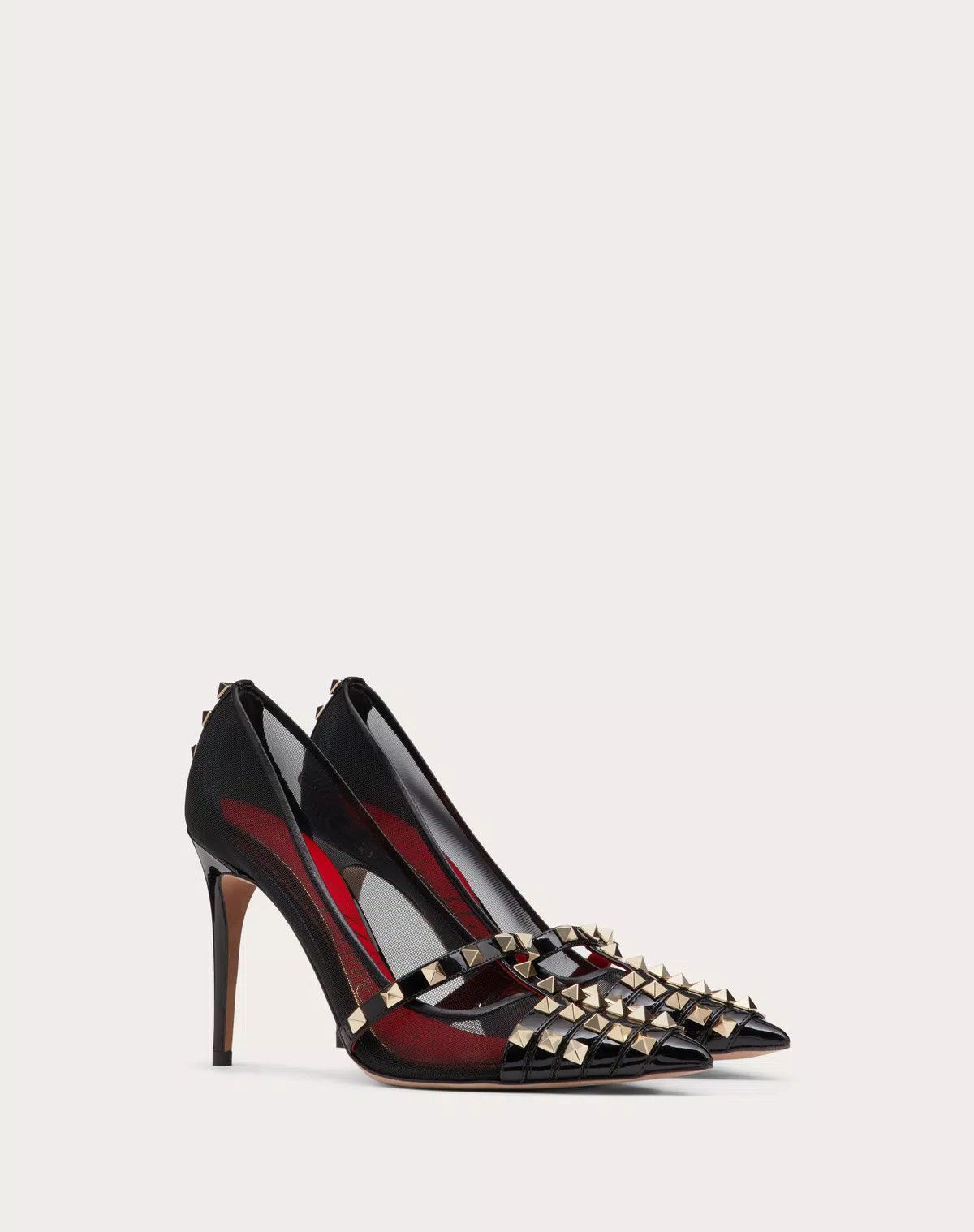 Valentino o1s1wg110625 Rockstud Patent Leather Pump 100 Mm in Black Size US 11 / IT 41 - 2 Thumbnail