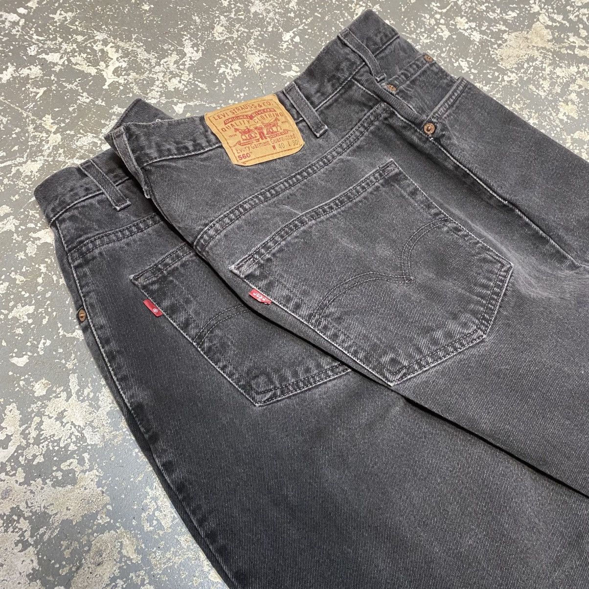 Japanese Brand × Levi's × Vintage Vintage Levi’s 560 Error Double Tab Pocket Black Jeans 90s Size US 38 / EU 54 - 2 Thumbnail