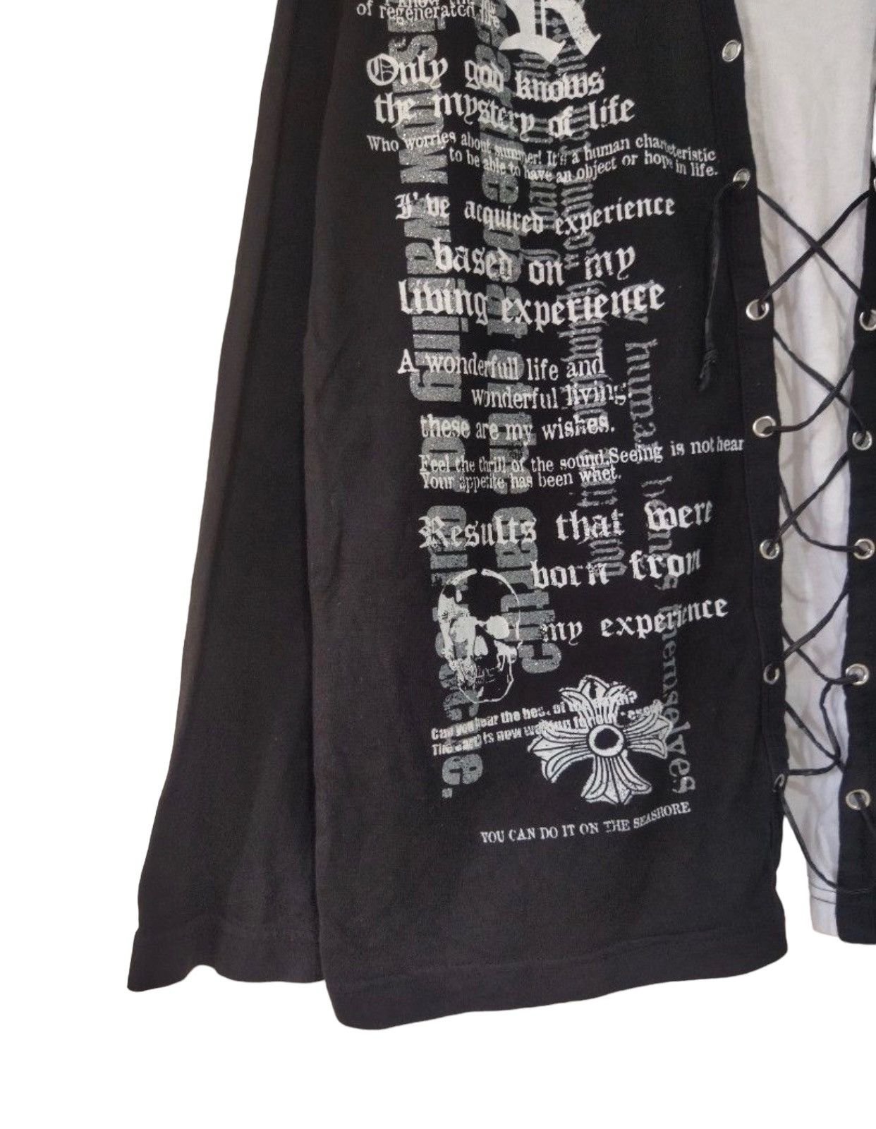 2000's Beuamont Carr japanese Poem Cross Lace Longsleeve