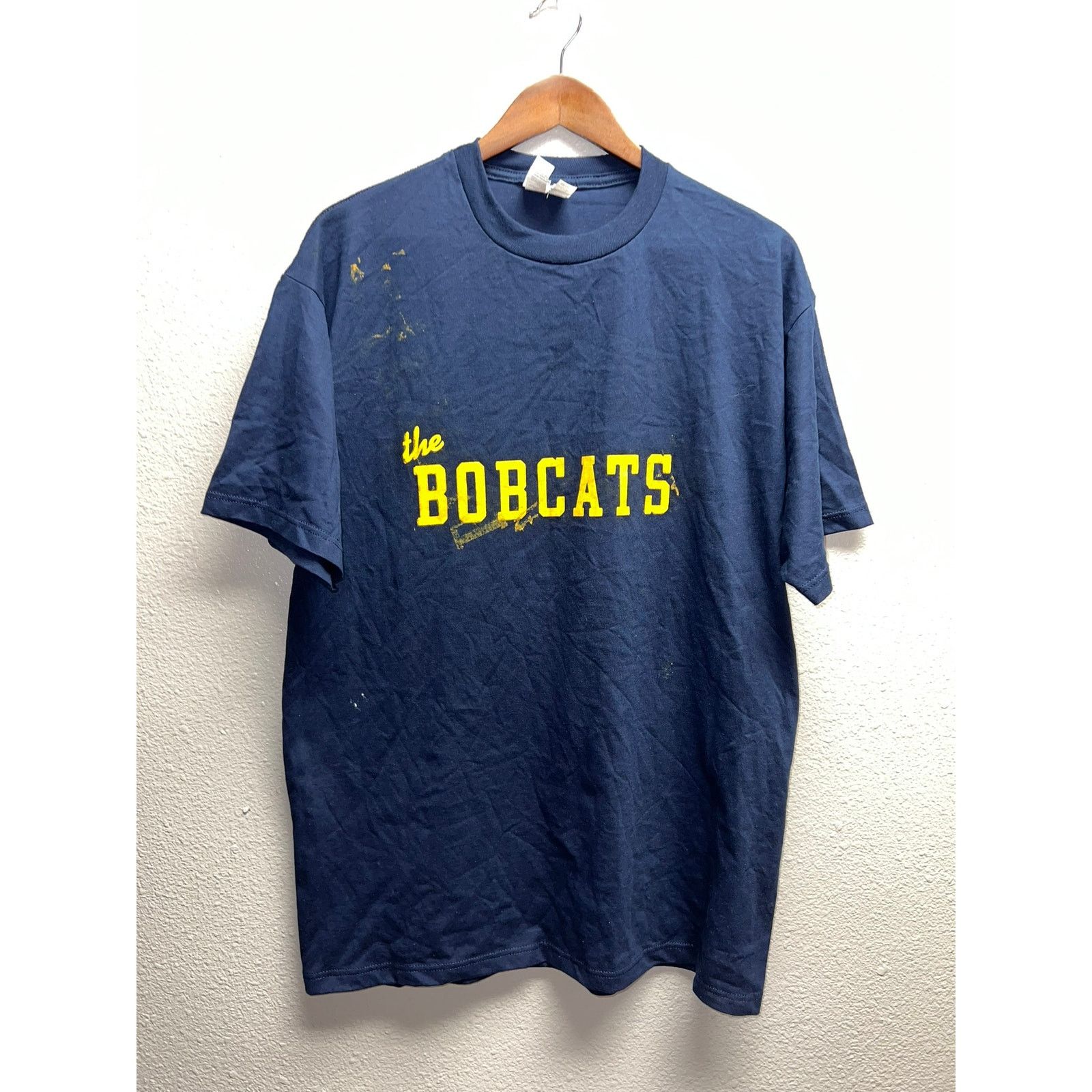 Jerzees Vintage Bobcats Shirt The Bobcats MSU Paint Stained Stain L Size US L / EU 52-54 / 3 - 1 Thumbnail