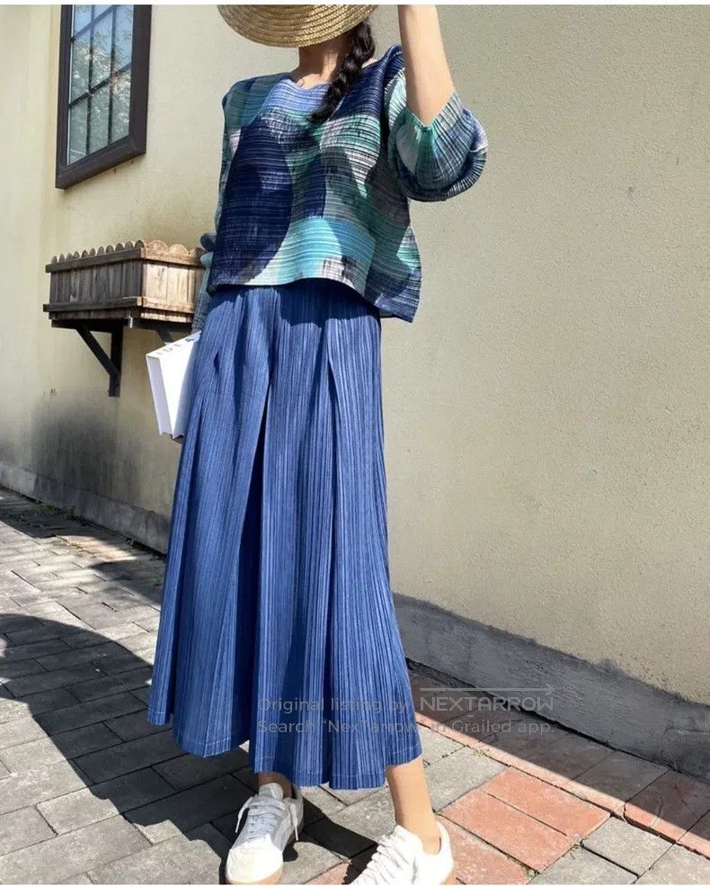 Issey Miyake Issey Miyake size:4 Blue Pants Size 22" - 1 Thumbnail