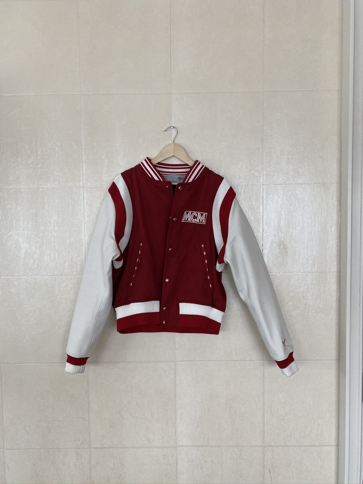 MCM MCM Varsity Jacket Red and White Size US XL / EU 56 / 4 - 2 Thumbnail