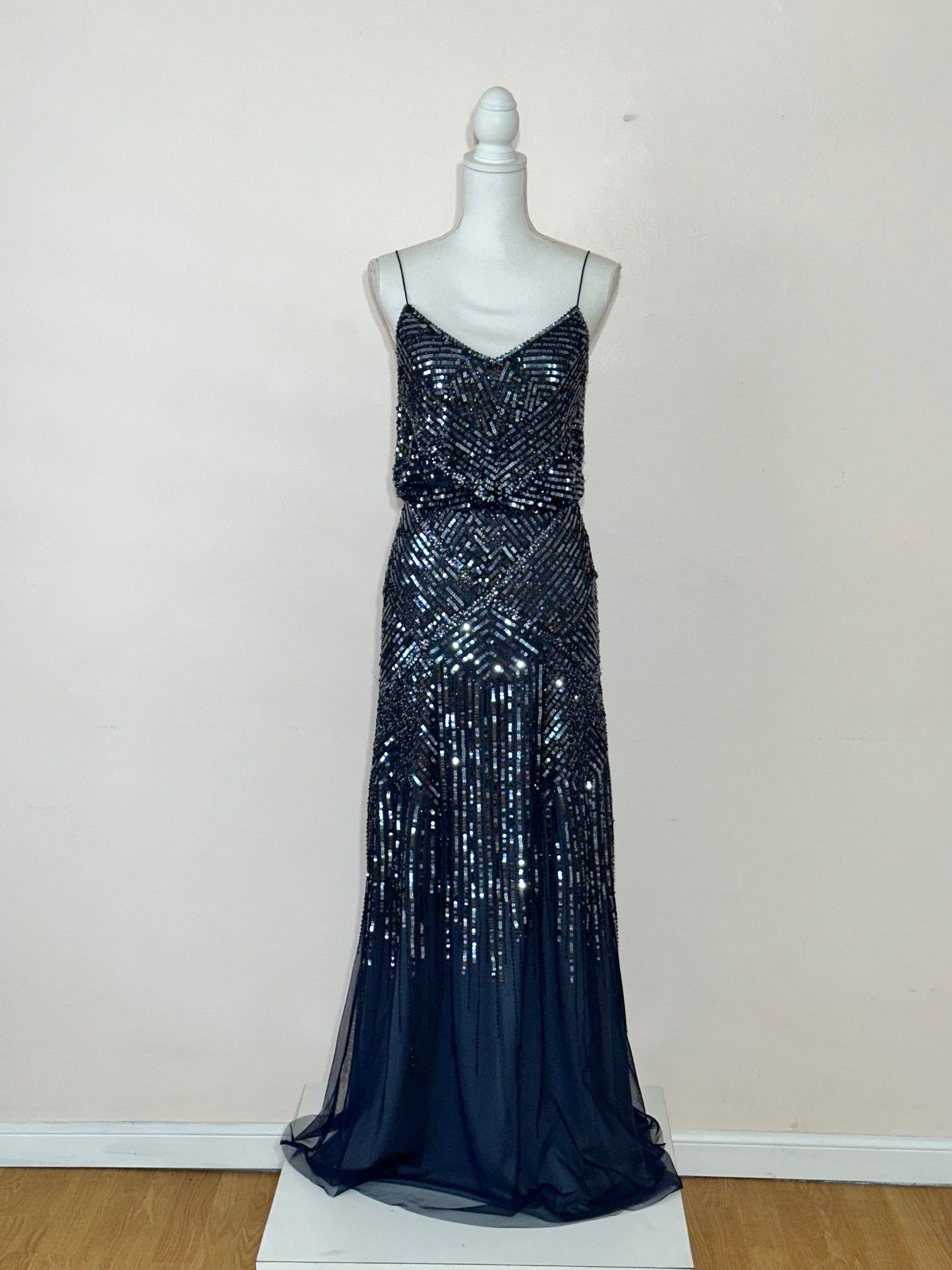 adrianna papell deco beaded dress Adrianna Papell Women's Sleeveless Beaded Column Dress - Golden Ray main image 1