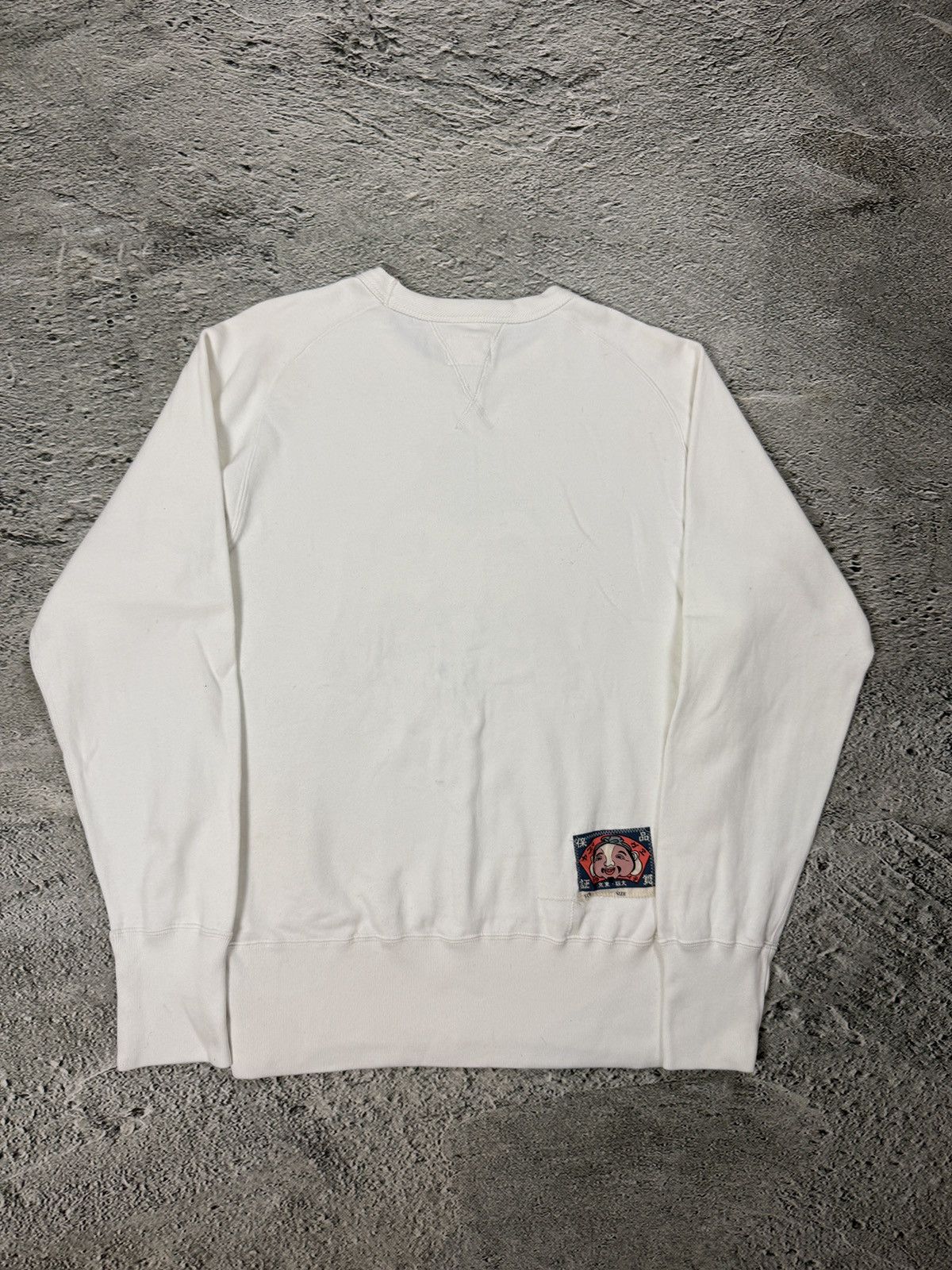 Evisu Evisu sweatshirt big logo face vintage white Y2K Size US L / EU 52-54 / 3 - 8 Thumbnail