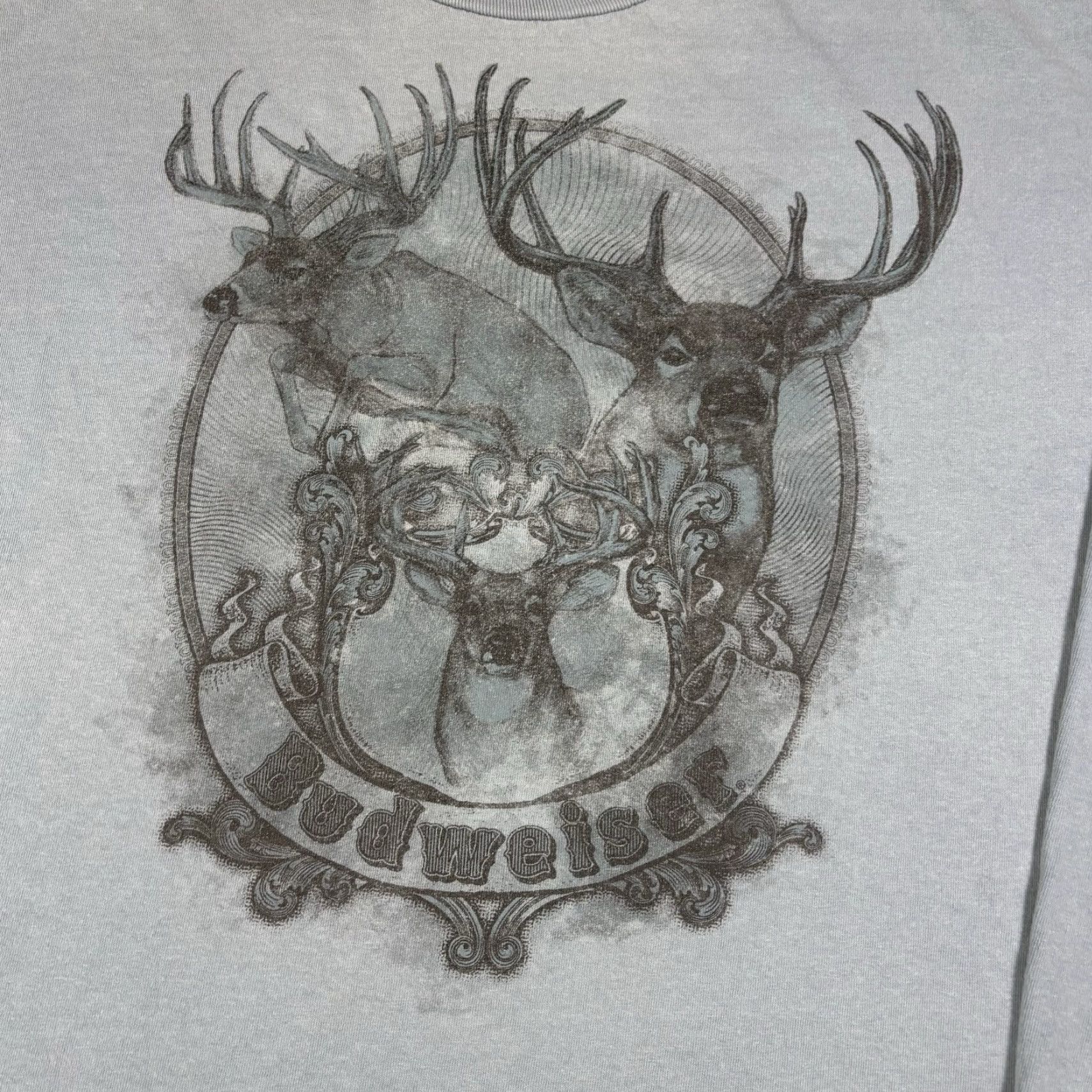 Vintage VINTAGE Budweiser Deer Blue Long Sleeve T Shirt Beer Nature size 2XL Men Crew Neck Graphic Print 90s - Unbranded Size US XXL / EU 58 / 5 - 3 Thumbnail
