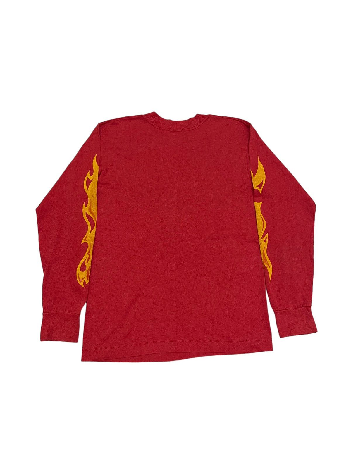 Vintage VINTAGE 80s RED FLAME LONGSLEEVE T-SHIRT Size US S / EU 44-46 / 1 - 3 Thumbnail