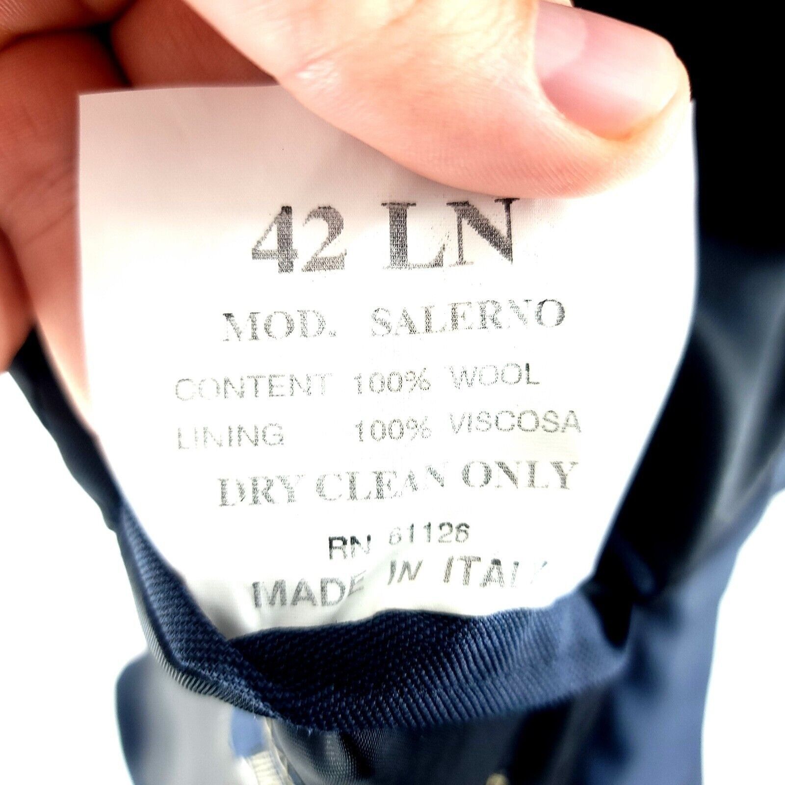 Robert Villini Roberto Villini Italy Zignone Wool 3 Button Sharkskin Blue B Size 42L - 11 Thumbnail