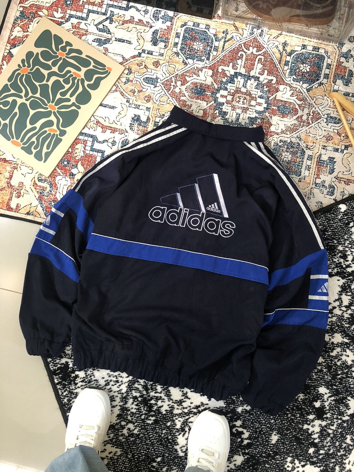 Adidas × Vintage Adidas Windbreaker Big Logo Three Tone Size US XXL / EU 58 / 5 - 2 Thumbnail