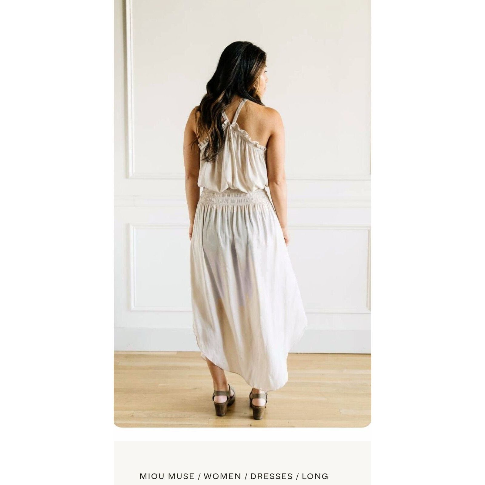 Other Muse Bohemian Flowy Midi Drape Dress Green High Neck Boho M Size M / US 6-8 / IT 42-44 - 4 Thumbnail