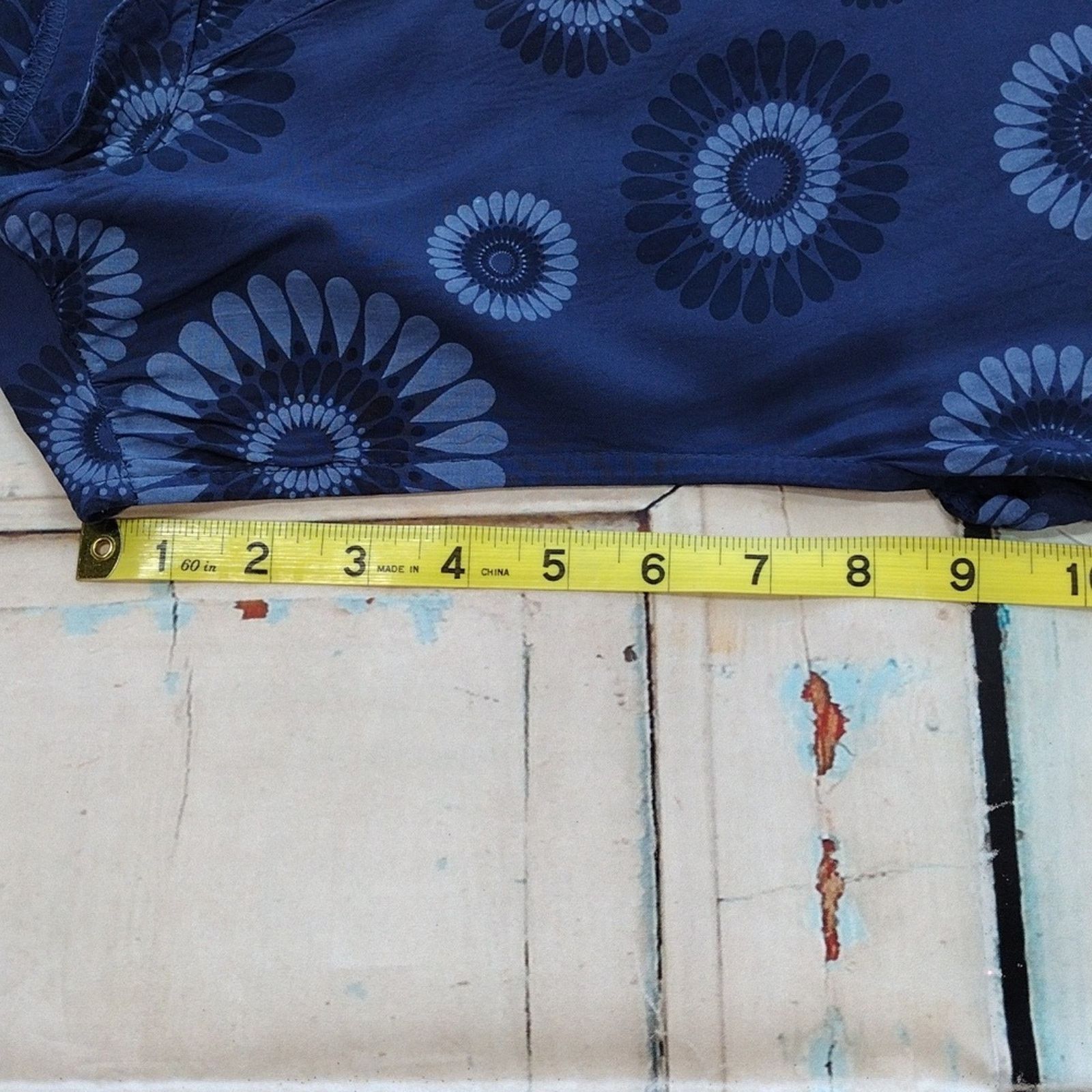 Other Linda Made In Italy Navy Blue Floral Flowy Tank Top Shirt Size XL / US 12-14 / IT 48-50 - 9 Thumbnail