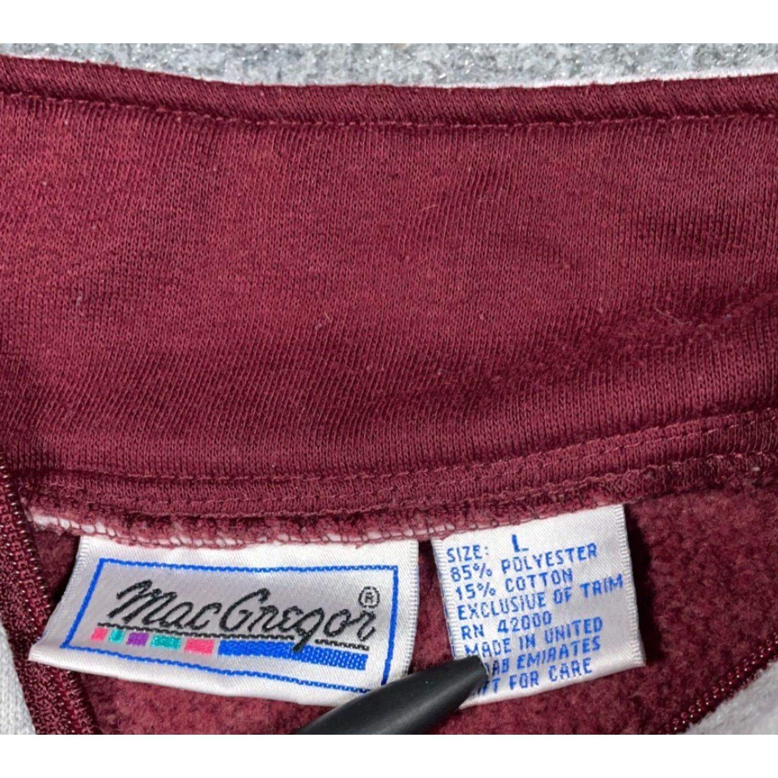 McGregor VTG MacGregor Sweatshirt Adult Large Red Gray Panel 80s 90s Retro Zip Full Zip Pockets Men Size US L / EU 52-54 / 3 - 3 Thumbnail