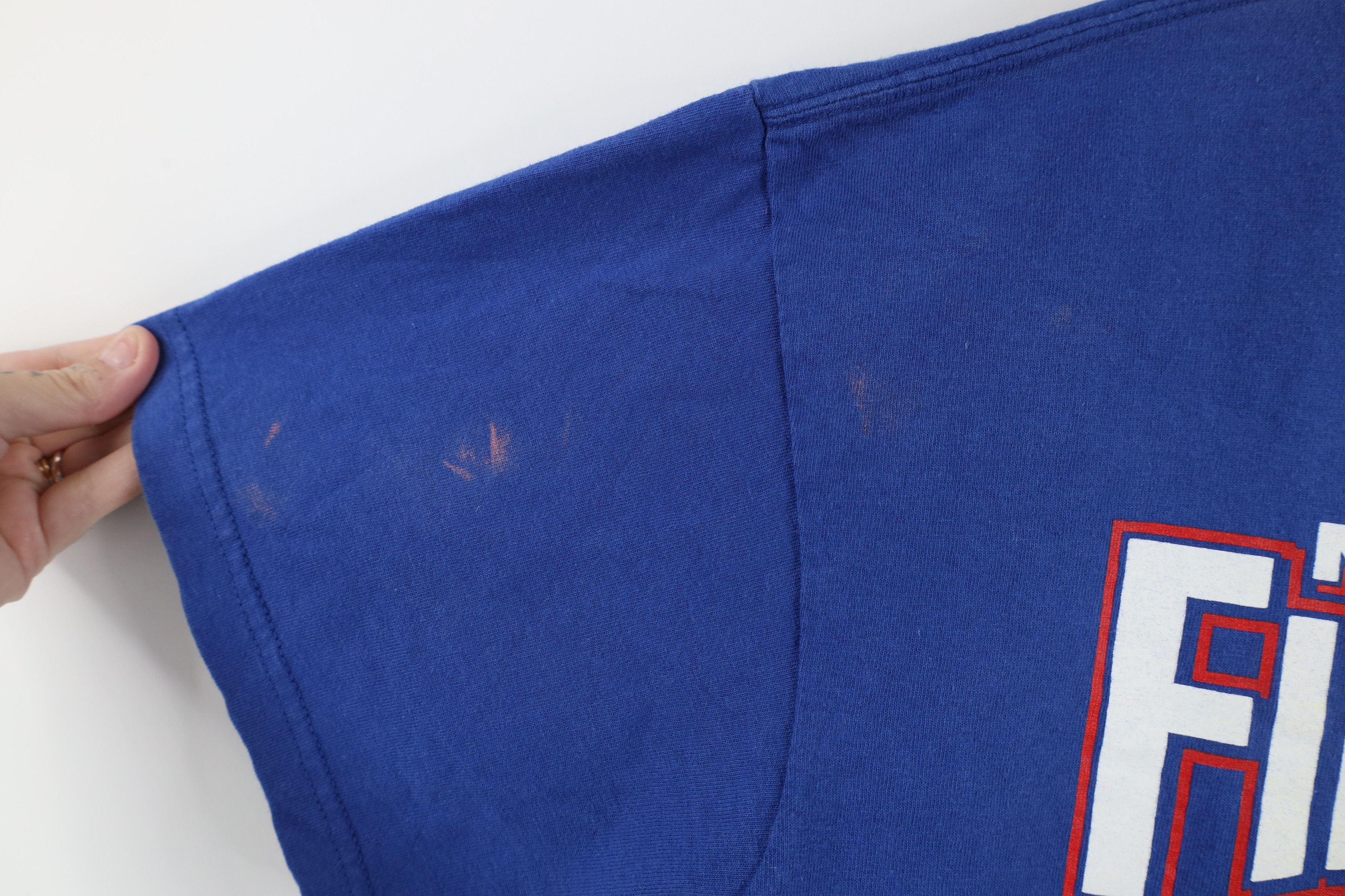 Vintage Vintage Y2K Four Kansas University Basketball T-Shirt Blue Size US L / EU 52-54 / 3 - 6 Thumbnail