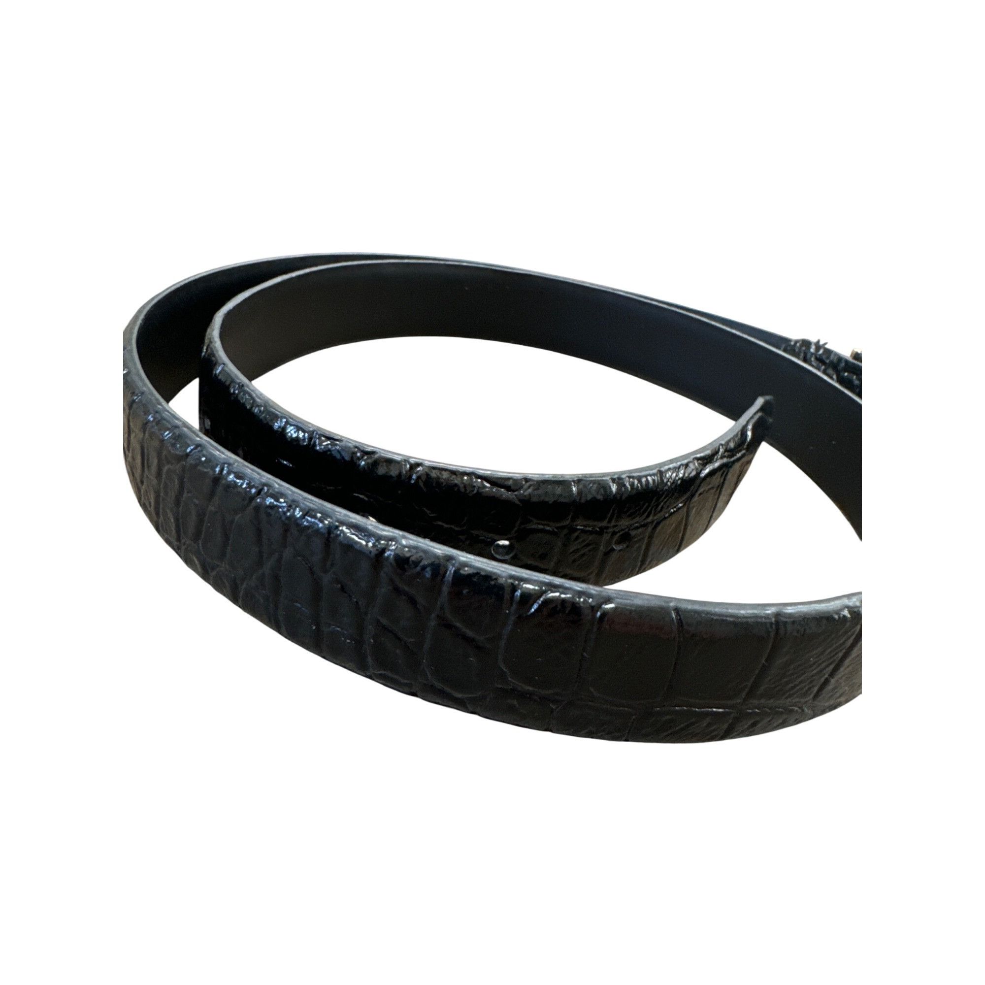 Stacy Adams Stacy Adams Mens Black Genuine Leather Belt With Gold Buckle Size 40 - 3 Thumbnail