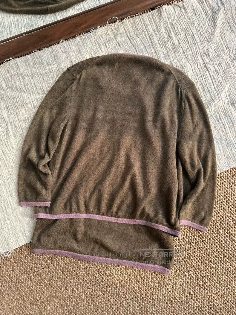 Hermes Hermes Bicolor Cashmere Knit Sweater Long Sleeve Vest Set, Size M / US 6-8 / IT 42-44 - 4 Thumbnail