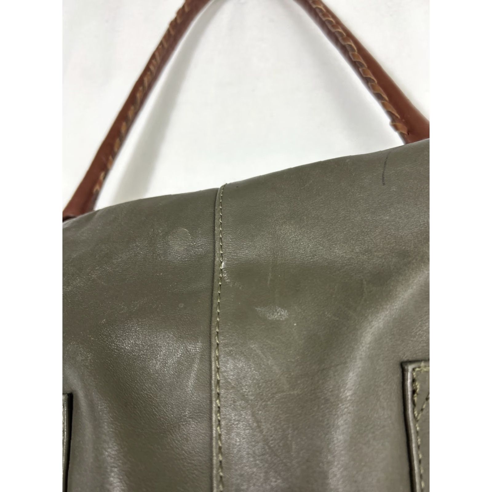 Vintage Sundance Gray Genuine Double Pockets Leather Simplicity Tote Handbag Purse 14x11 Size ONE SIZE - 4 Thumbnail