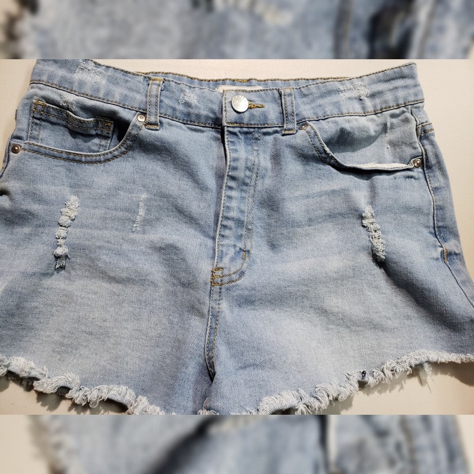 Forever 21 Forever 21 Shorts Womens 29 Distressed Hot Pants Booty Blue Size 29" - 3 Thumbnail