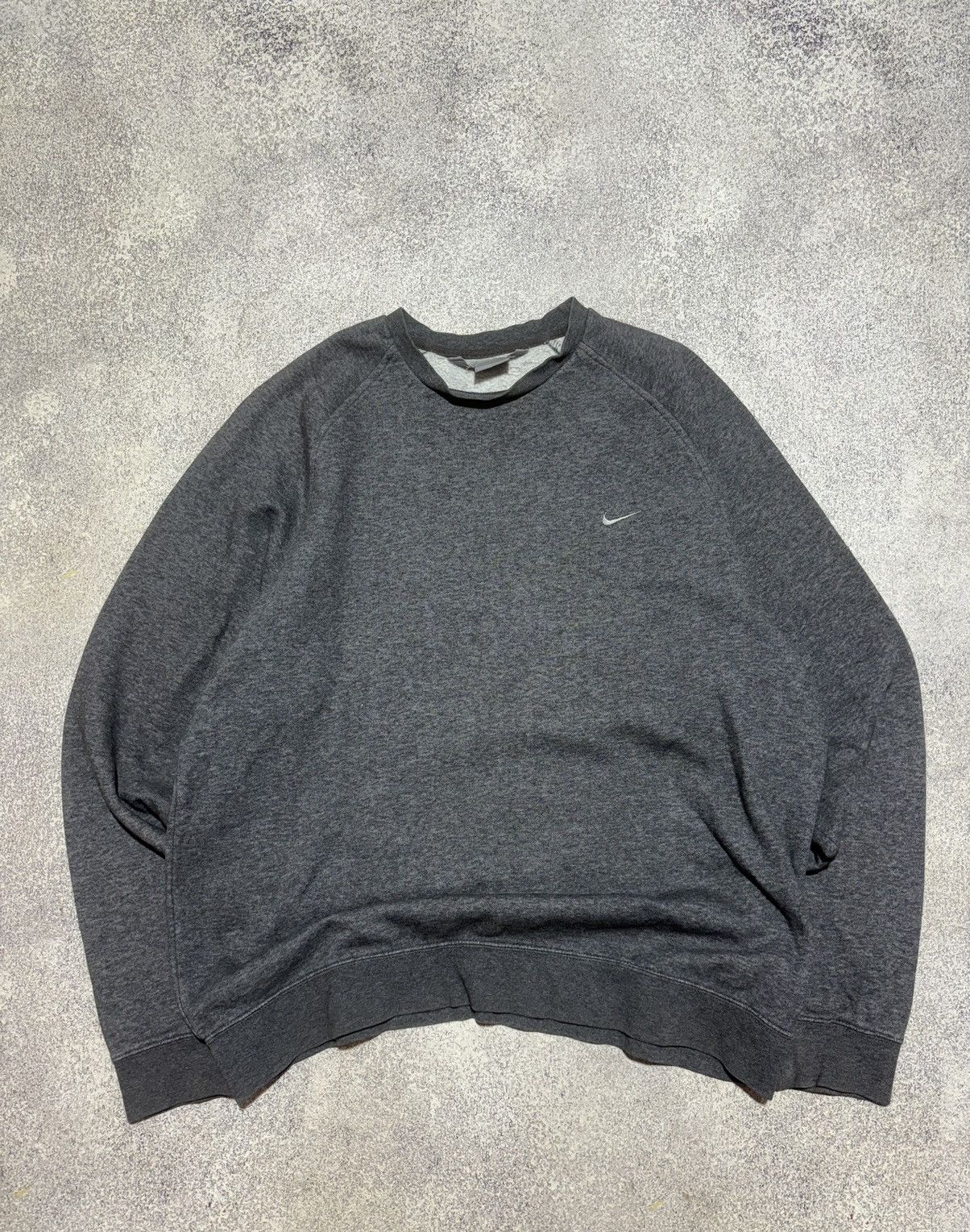 Nike × Vintage Nike Vintage Drill Grey Sweatshirt Small Logo Swoosh size L Size US L / EU 52-54 / 3 - 2 Thumbnail