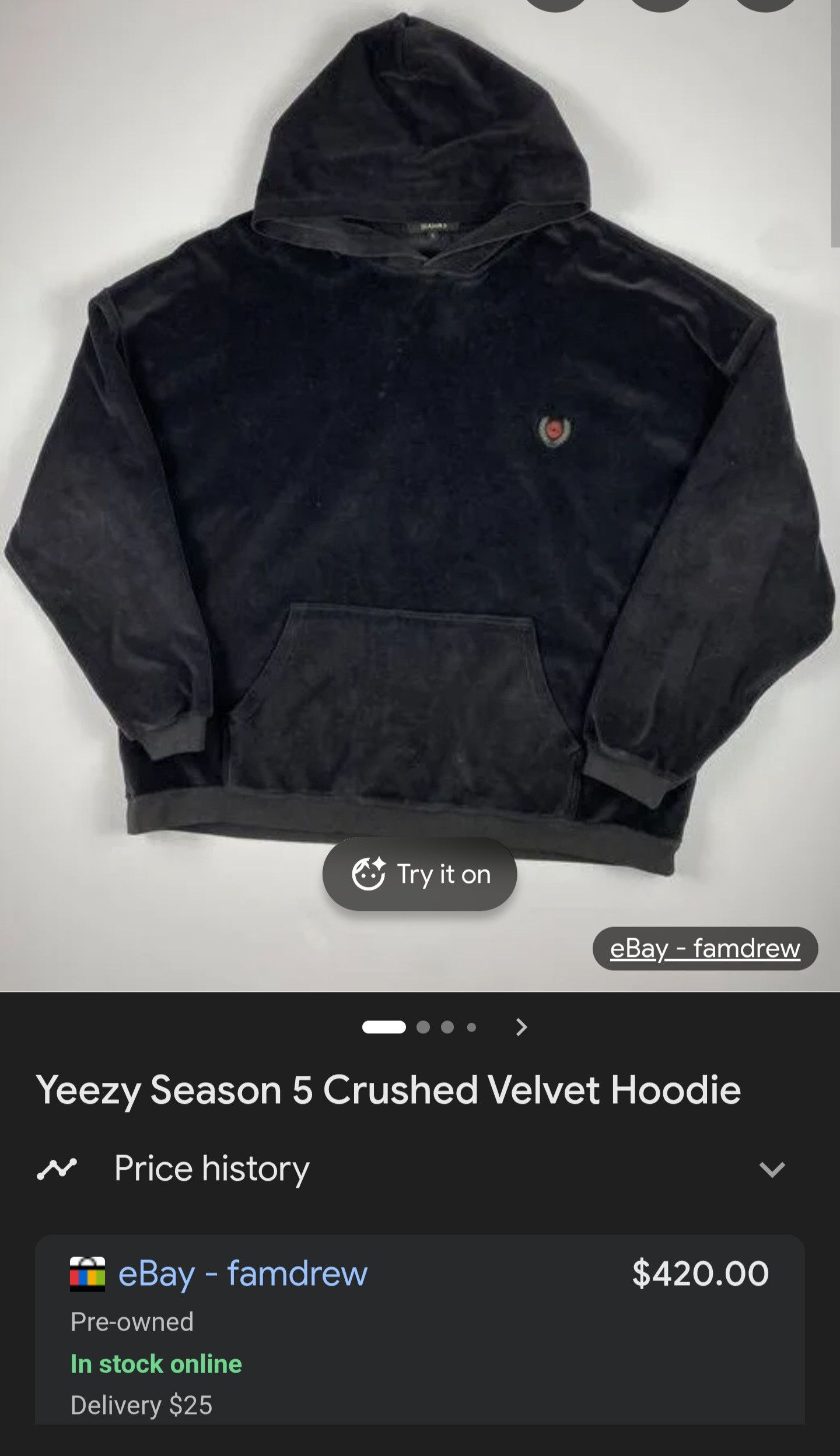 Yeezy Yeezy Season 5 Velour Hoodie Size US S / EU 44-46 / 1 - 6 Thumbnail