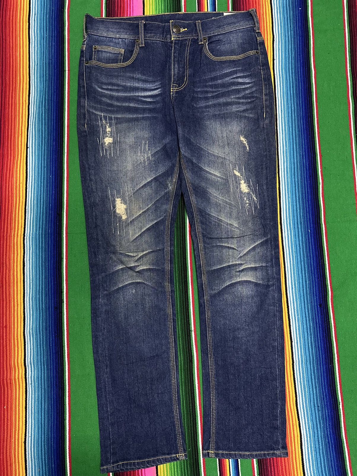 Japanese Brand 💥 Japanese Brand 💥 Vlow Denim Crazy Design 💥 Size US 32 / EU 48 - 2 Thumbnail