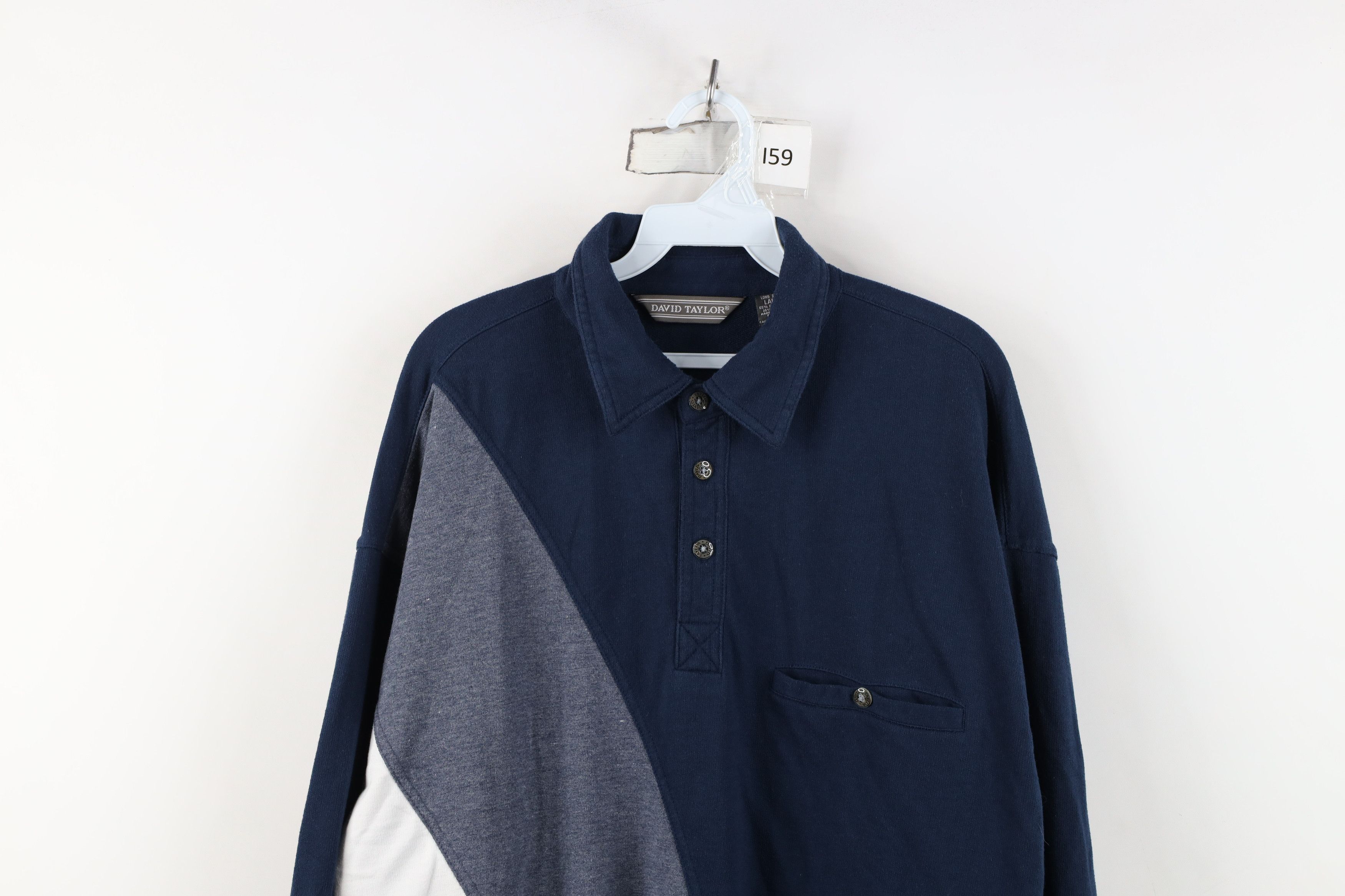 Vintage Vintage 90s Streetwear Block Pullover Long Sleeve Rugby Polo Size US L / EU 52-54 / 3 - 2 Thumbnail