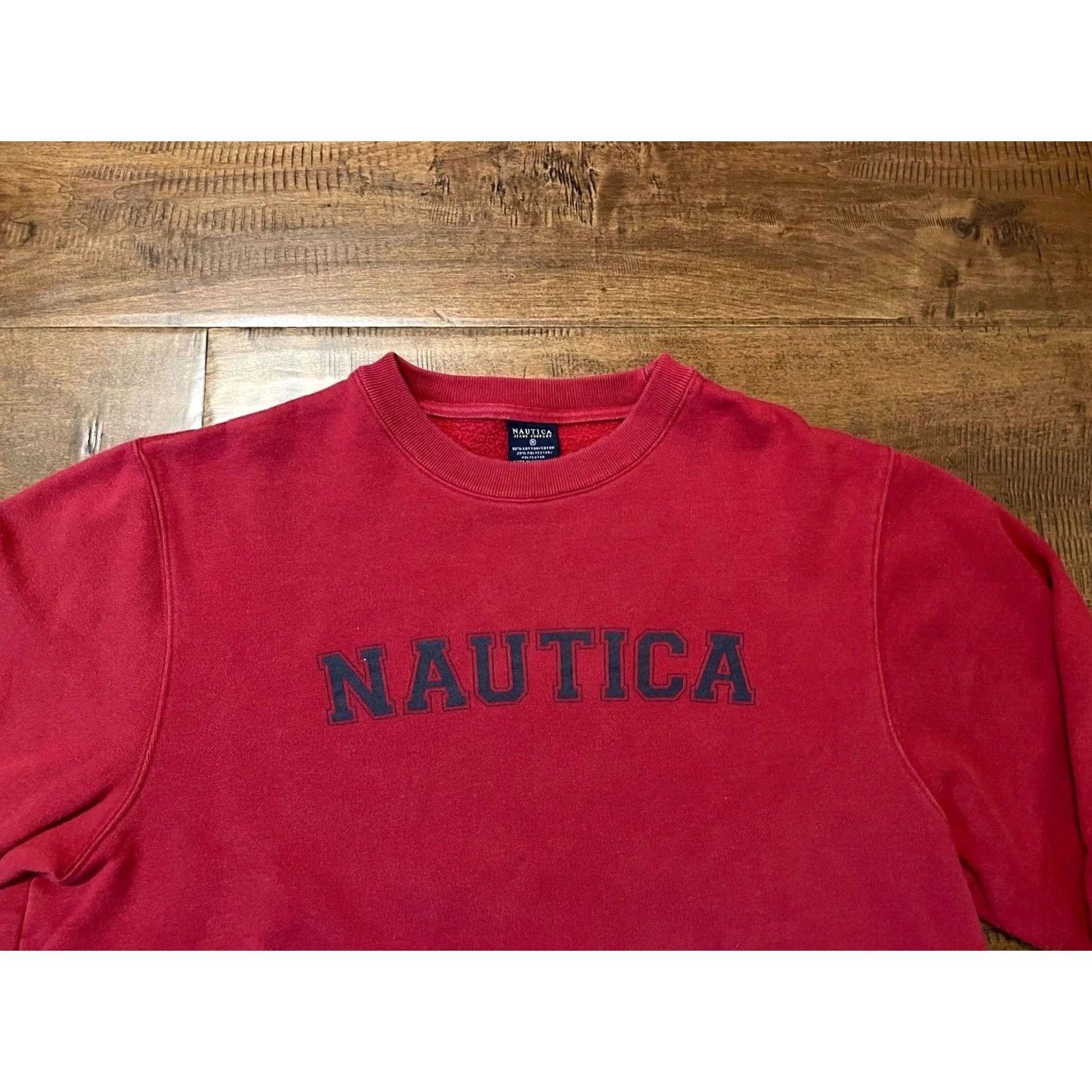 Nautica VINTAGE Nautica Jeans Co Spellout Sweatshirt Crewneck Pullover Red Medium M Men's Size US M / EU 48-50 / 2 - 2 Thumbnail