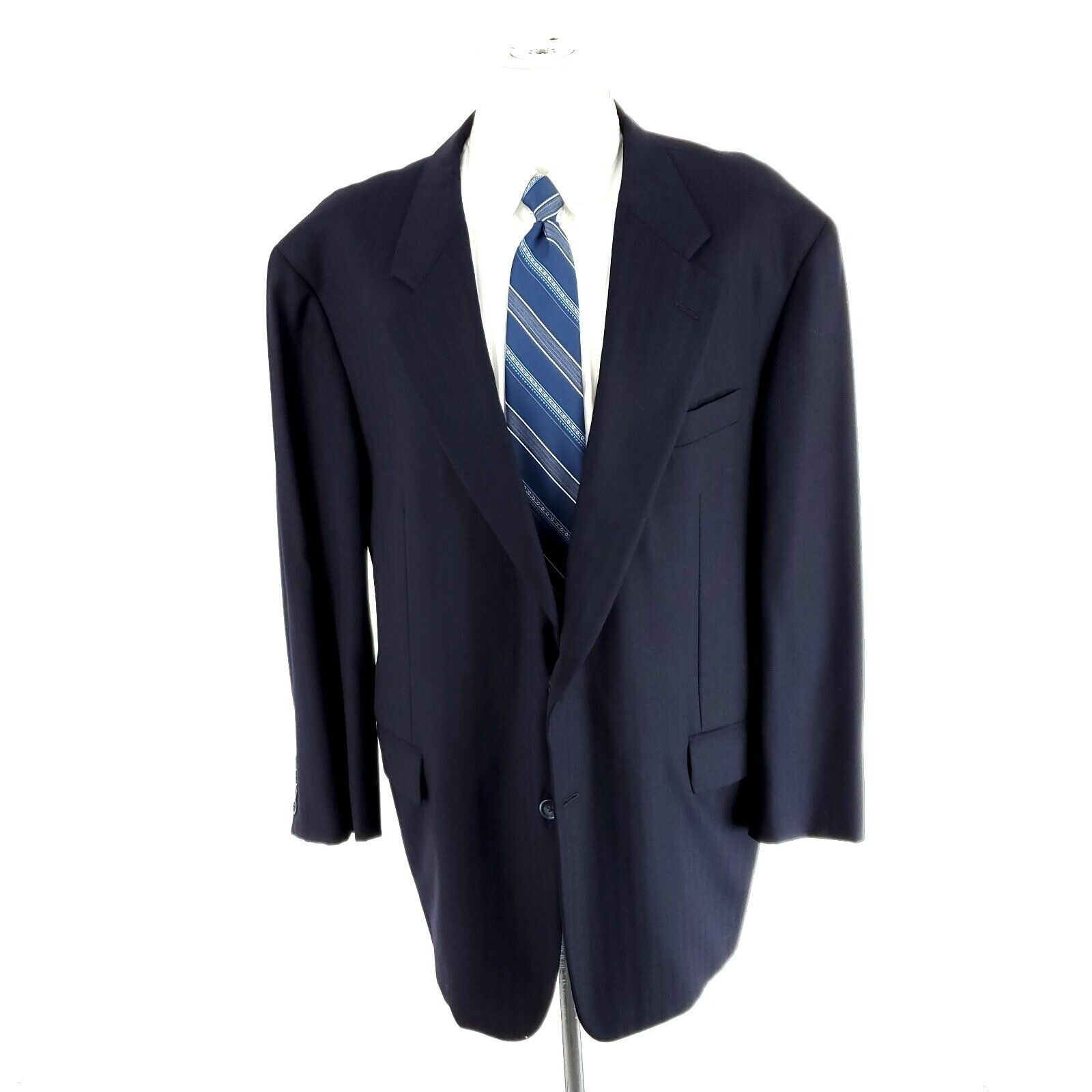 Hickey Freeman Hickey Freeman Bespoke Wool 2 Button Blazer 46R Blue Herring Size 46R - 3 Thumbnail
