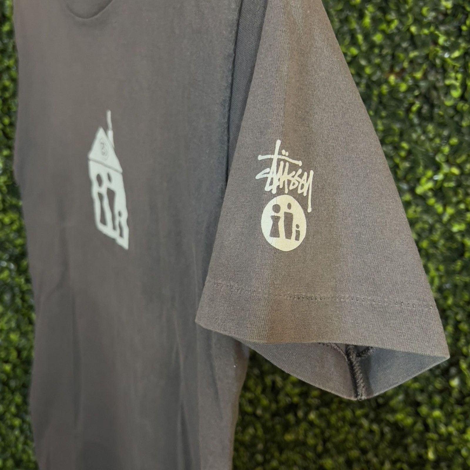 Stussy Vintage 90s Stussy Sunfaded House Logo Tee Shirt Size US S / EU 44-46 / 1 - 2 Thumbnail