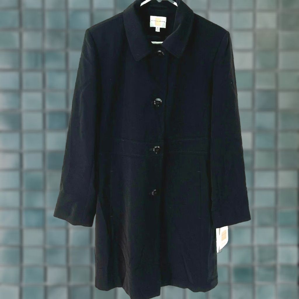 Vintage Gallery Womens Overcoat Shirt Casual Black Medium Size M / US 6-8 / IT 42-44 - 1 Thumbnail