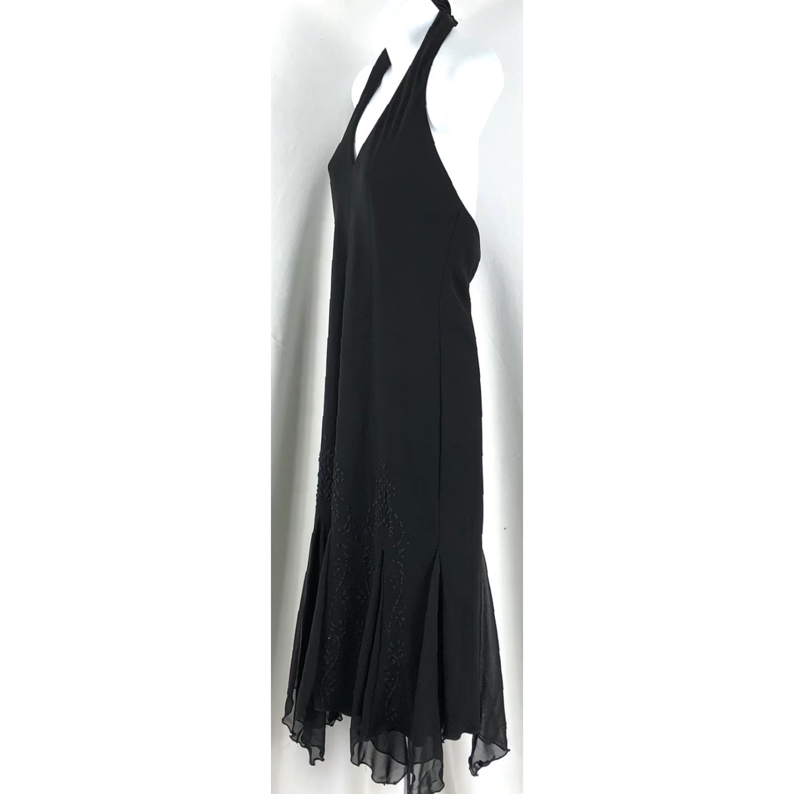 sl fashions beaded high low dress Sherri Hill Plunging Beaded Long Evening Dress 67163 main image 0