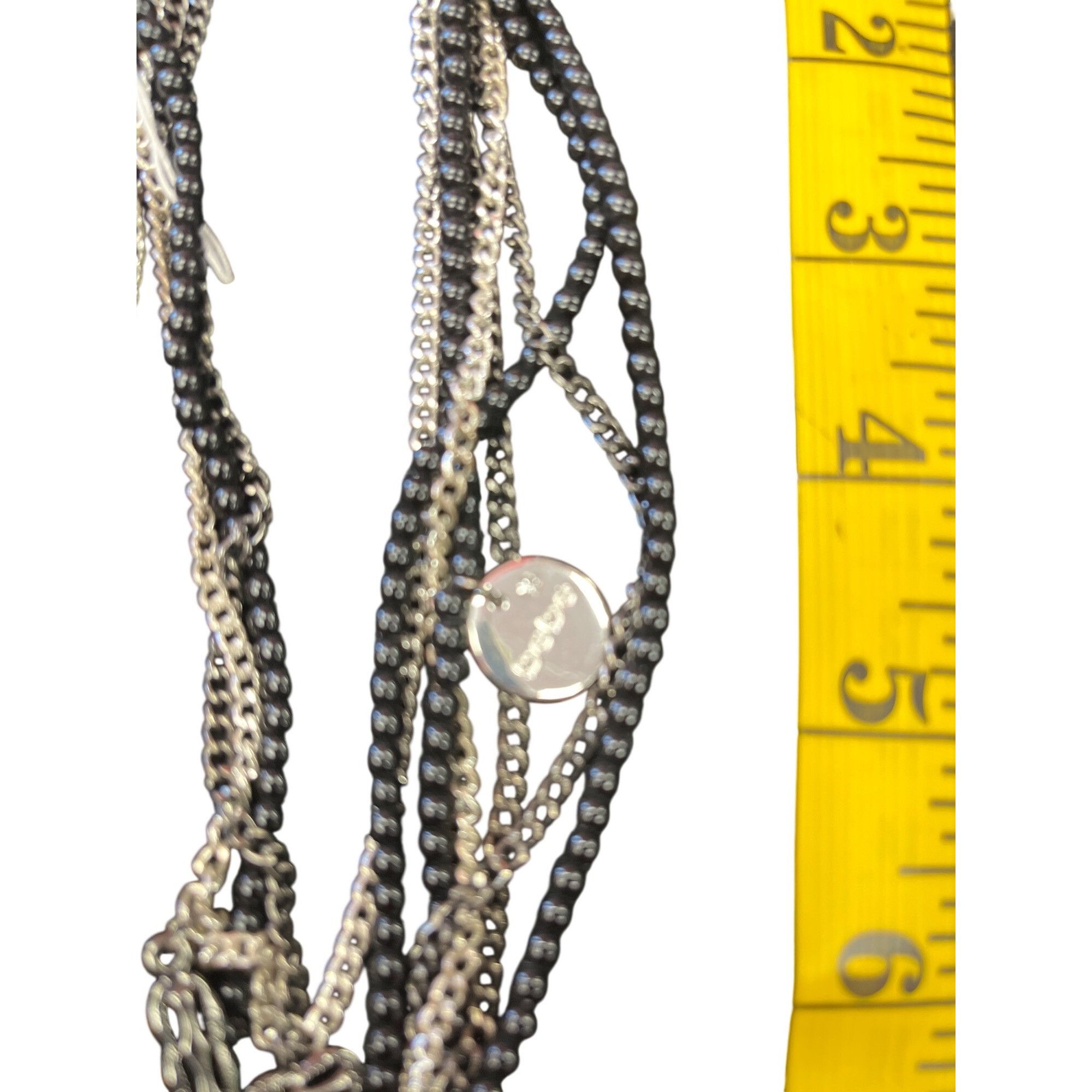 Bebe Bebe wms silver black beaded multi cross charms necklace SKU Size ONE SIZE - 2 Thumbnail