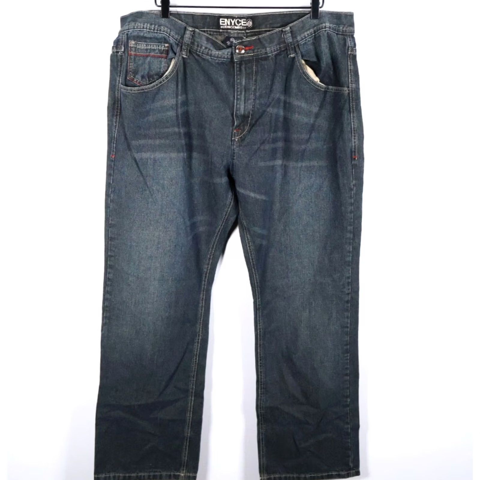 Enyce VINTAGE enyce Jeans Mens 42 x 32 Blue Denim Zip Pocket Baggy Fit VTG Y2K Jeans Mens 42 Blue Denim Zip Pocket Baggy Fit 90s Hip Hop Retro Mens Jeans Size US 42 / EU 58 - 2 Thumbnail