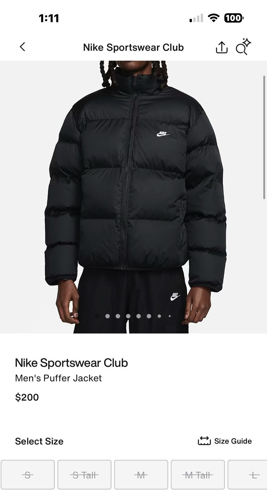 Nike Nike Puffer Jacket Size US M / EU 48-50 / 2 - 8 Thumbnail