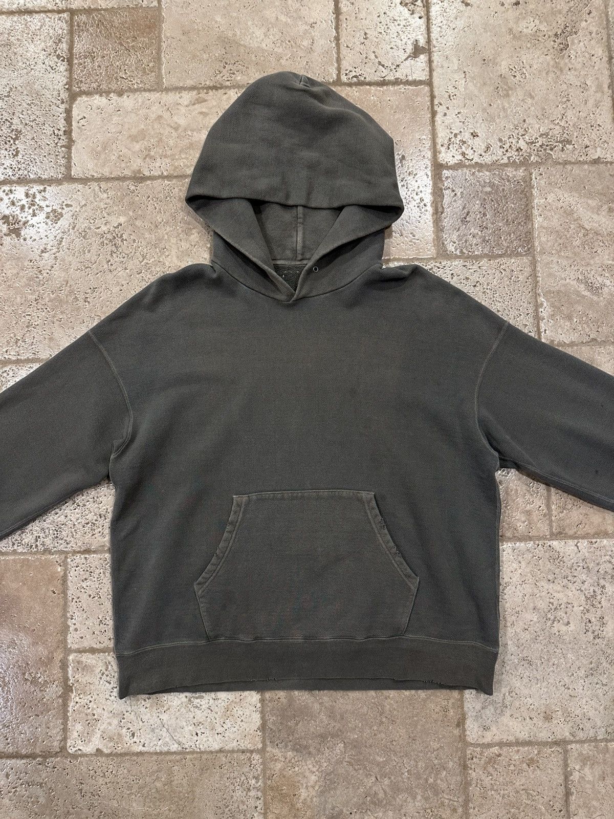 Japanese Brand Visvim Jumbo Olive Green Distressed Crash PO Faded Hoodie Size US XL / EU 56 / 4 - 3 Thumbnail