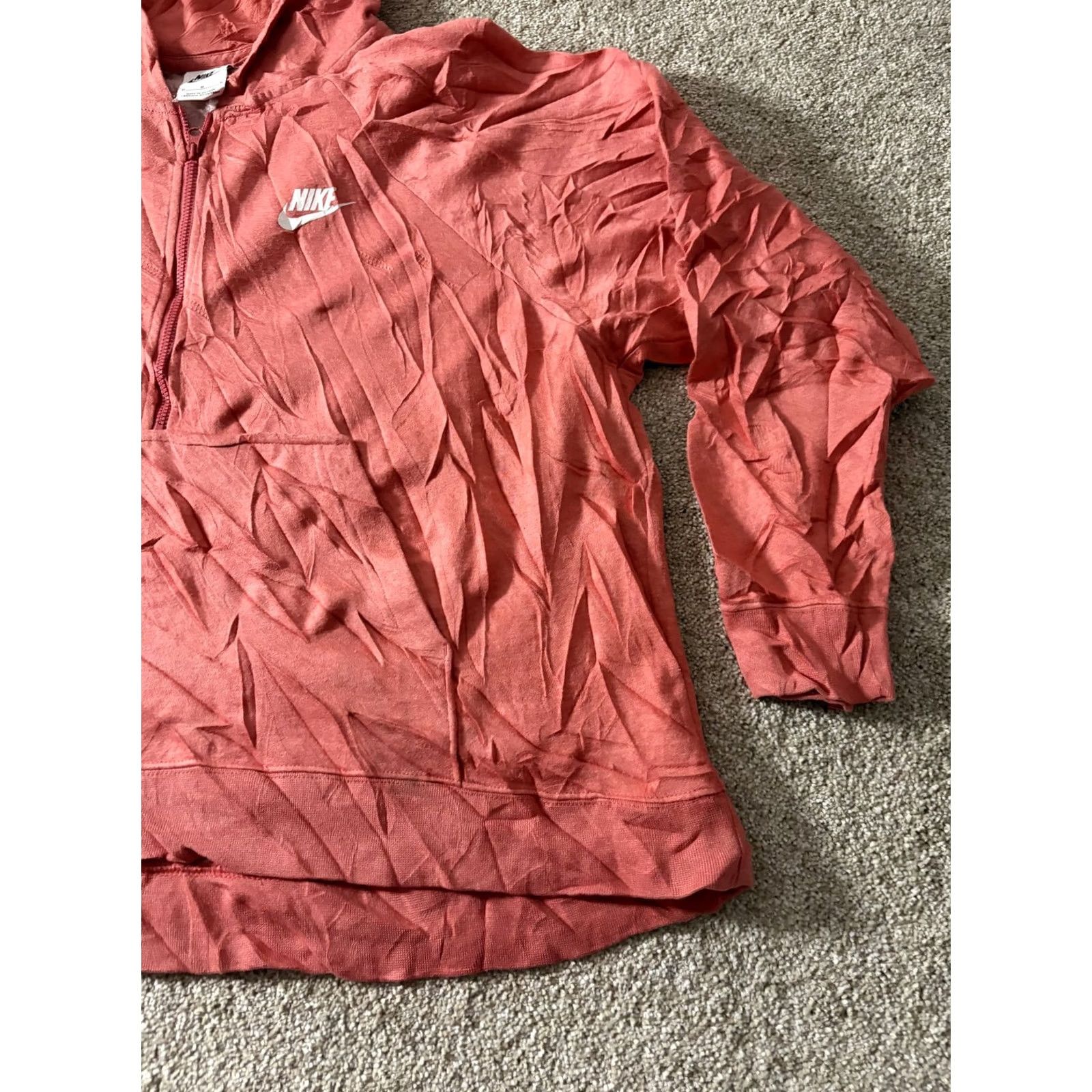 Nike Nike Hoodie Mens Medium Pink Full Zip Fleece Swoosh Sweatshirt DD5325-622 Size US M / EU 48-50 / 2 - 3 Thumbnail