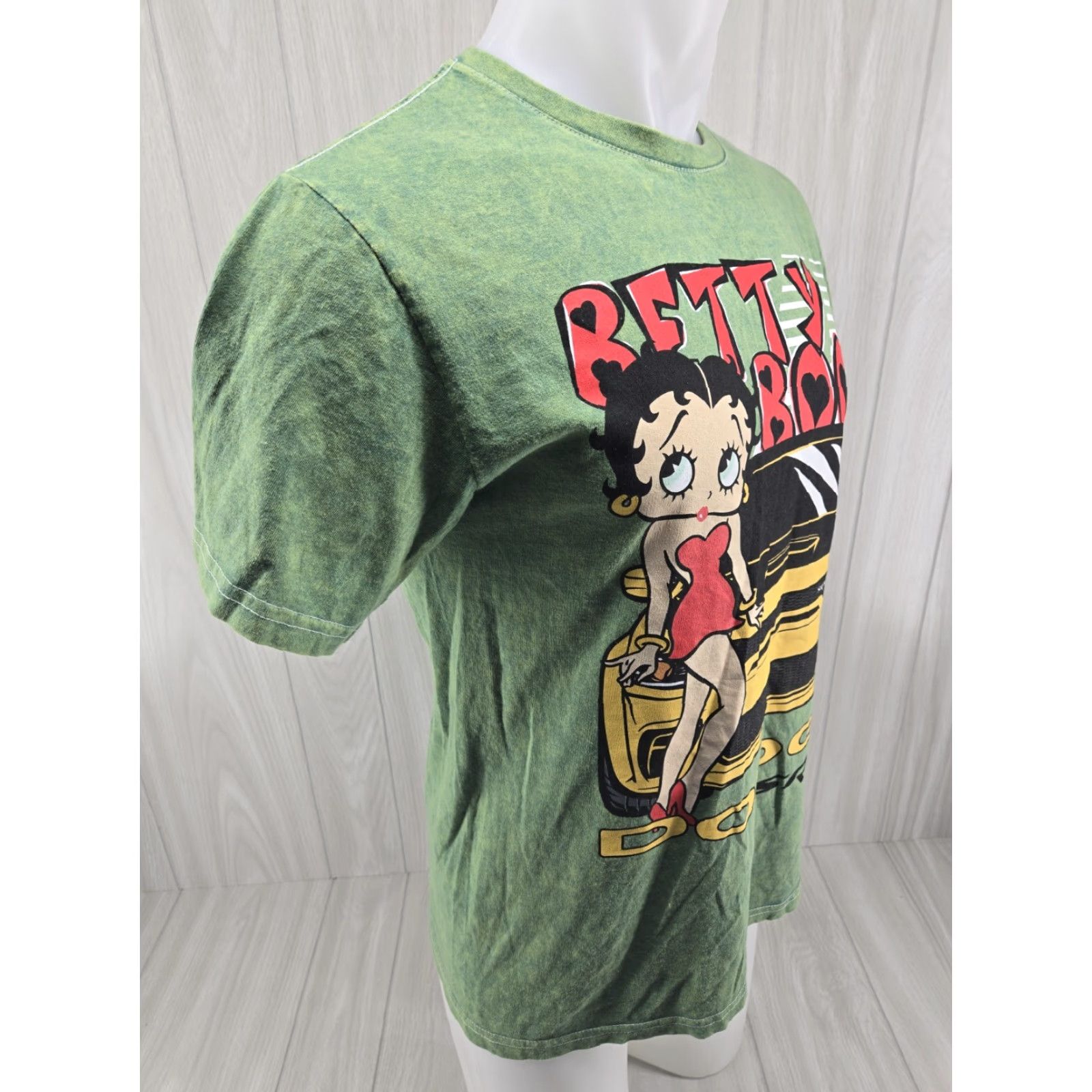 Vintage Betty Boop Dodge SRT Graphic T-Shirt Adult Medium Washed Green Cotton Size US M / EU 48-50 / 2 - 6 Thumbnail
