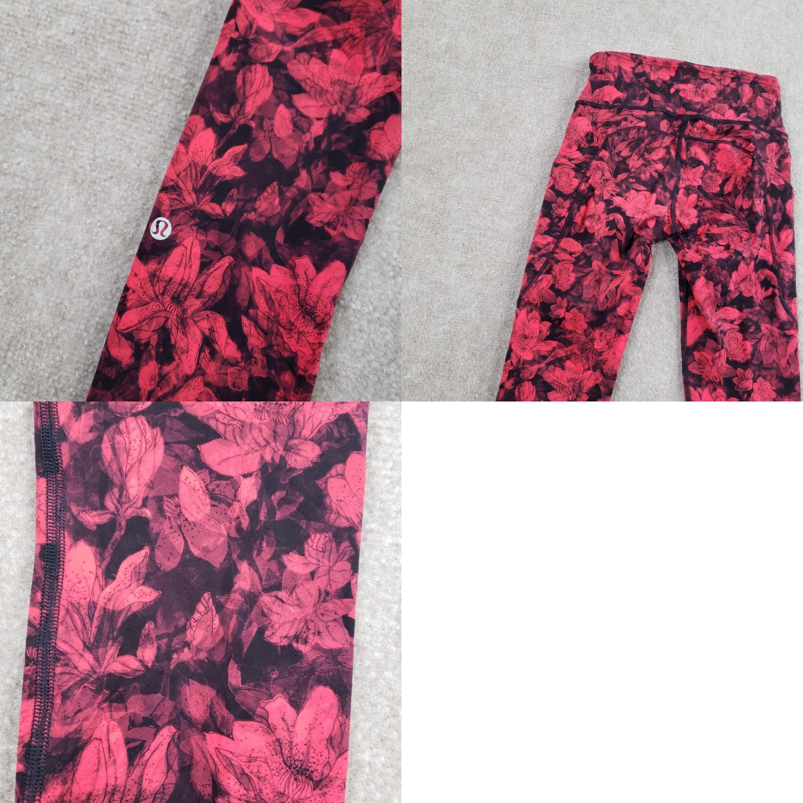 Lululemon Lululemon Leggings Womens 4 Red Floral High Rise Ankle 7/8 Pockets Reflective Activewear Yoga Running Gym 24 in Inseam Womens Size 27" / US 4 / IT 40 - 9 Thumbnail