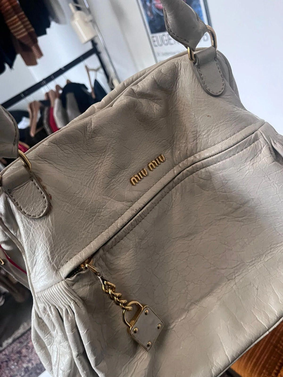 Miu Miu Miu Miu - Beige Leather Satchel Bag Size ONE SIZE - 4 Thumbnail
