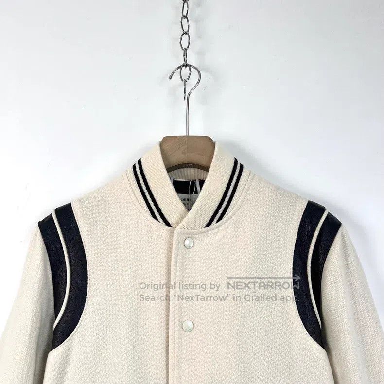 Saint Laurent Paris Saint Laurent Paris Ivory White Stripe Single Breasted Cas Size US M / EU 48-50 / 2 - 2 Thumbnail