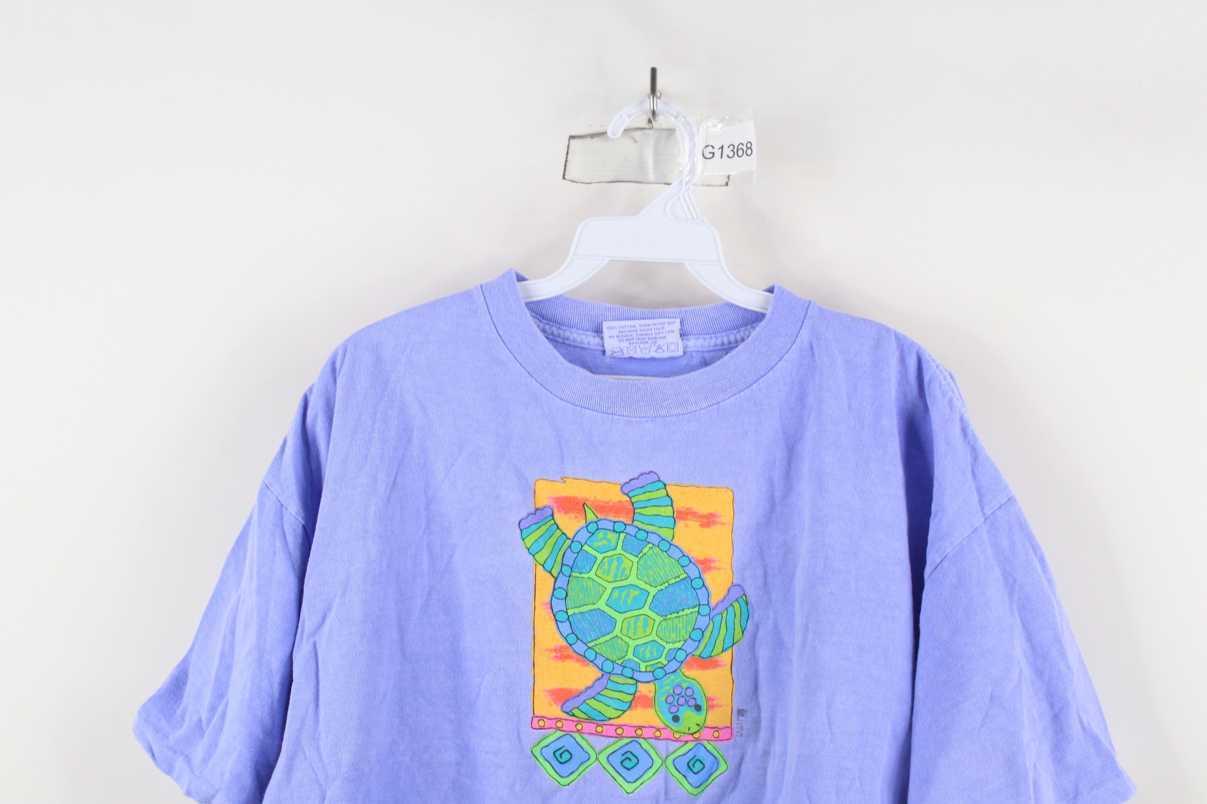Vintage Vintage 90s Streetwear Stonewash Art Sea Turtle T-Shirt USA Size ONE SIZE - 2 Thumbnail