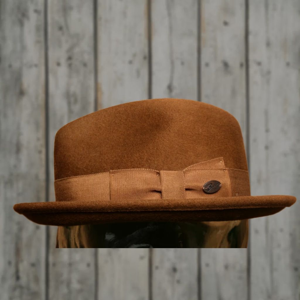 Bailey 44 BAILEY OF HOLLYWOOD Fedora Hat Brown 100% Wool Sz. Small Made in USA Mens Fedora Wool Felt Hat Size ONE SIZE - 1 Thumbnail