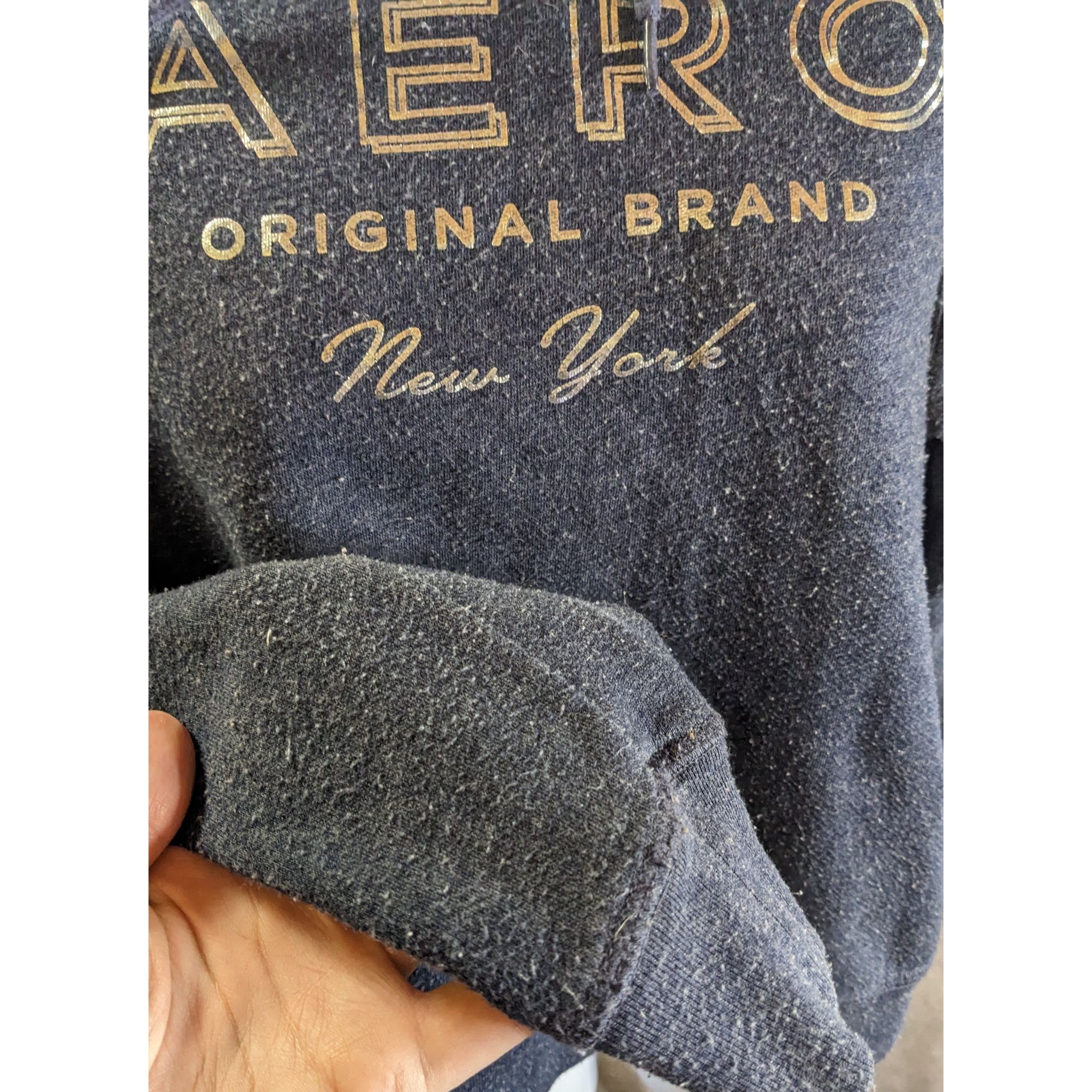 Aeropostale Aeropostale Women’s Hoodie Medium Navy Blue Silver Logo Pull Size M / US 6-8 / IT 42-44 - 6 Thumbnail