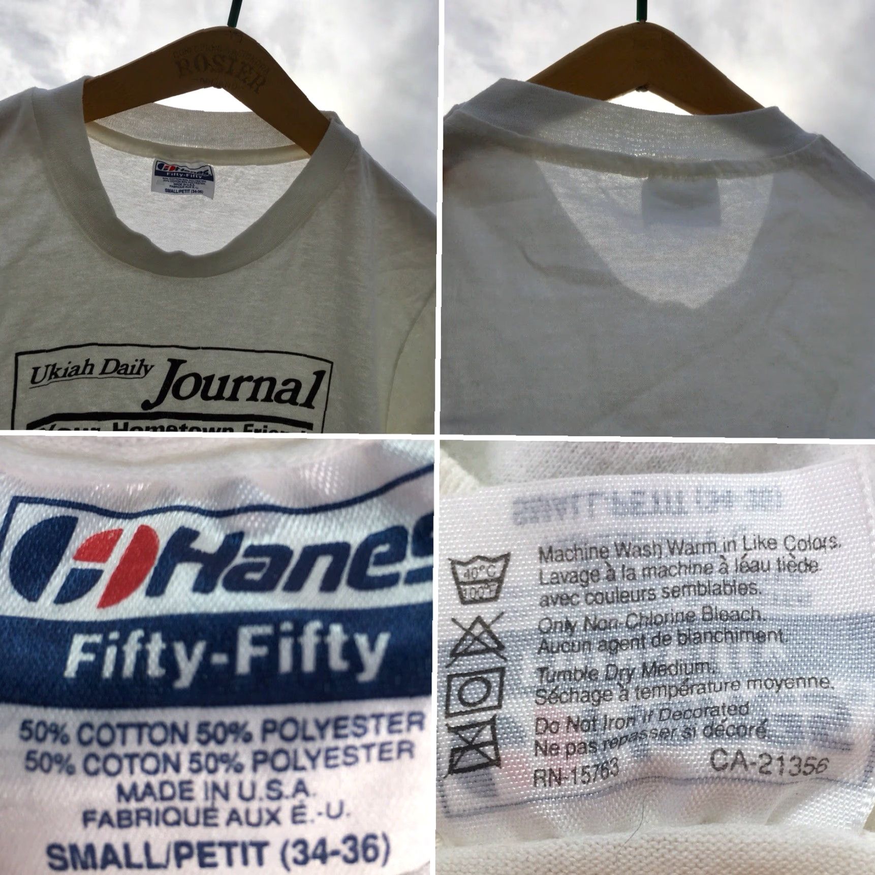 Hanes VINTAGE Hanes T-Shirt Graphic Tee White Short Sleeve S Made In USA American Flag Mens Size US S / EU 44-46 / 1 - 6 Thumbnail