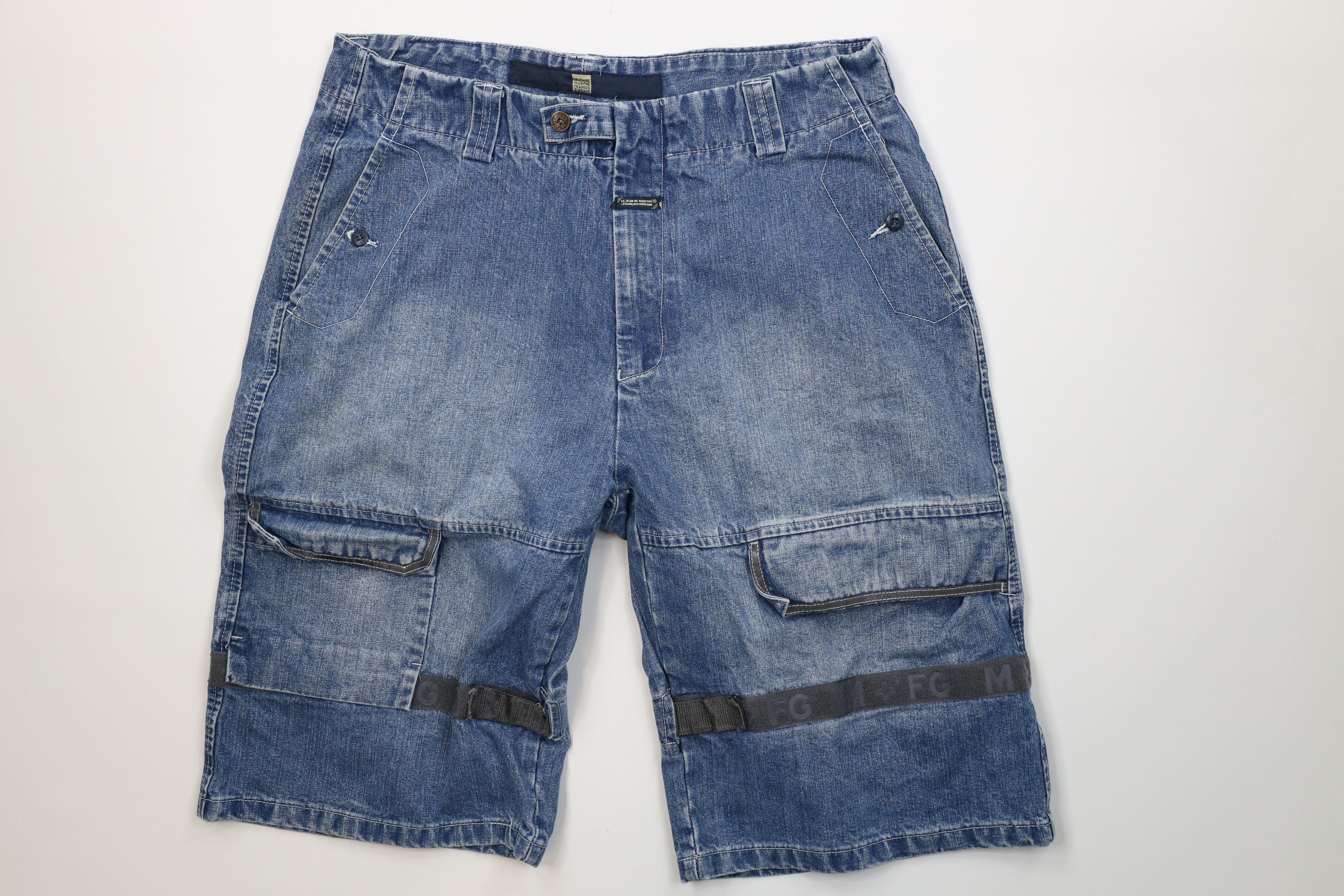 Marithe + Francois Girbaud Vintage 90s Marithe Francois Girbaud Denim Cargo Shorts Blue Size US 38 / EU 54 - 1 Thumbnail