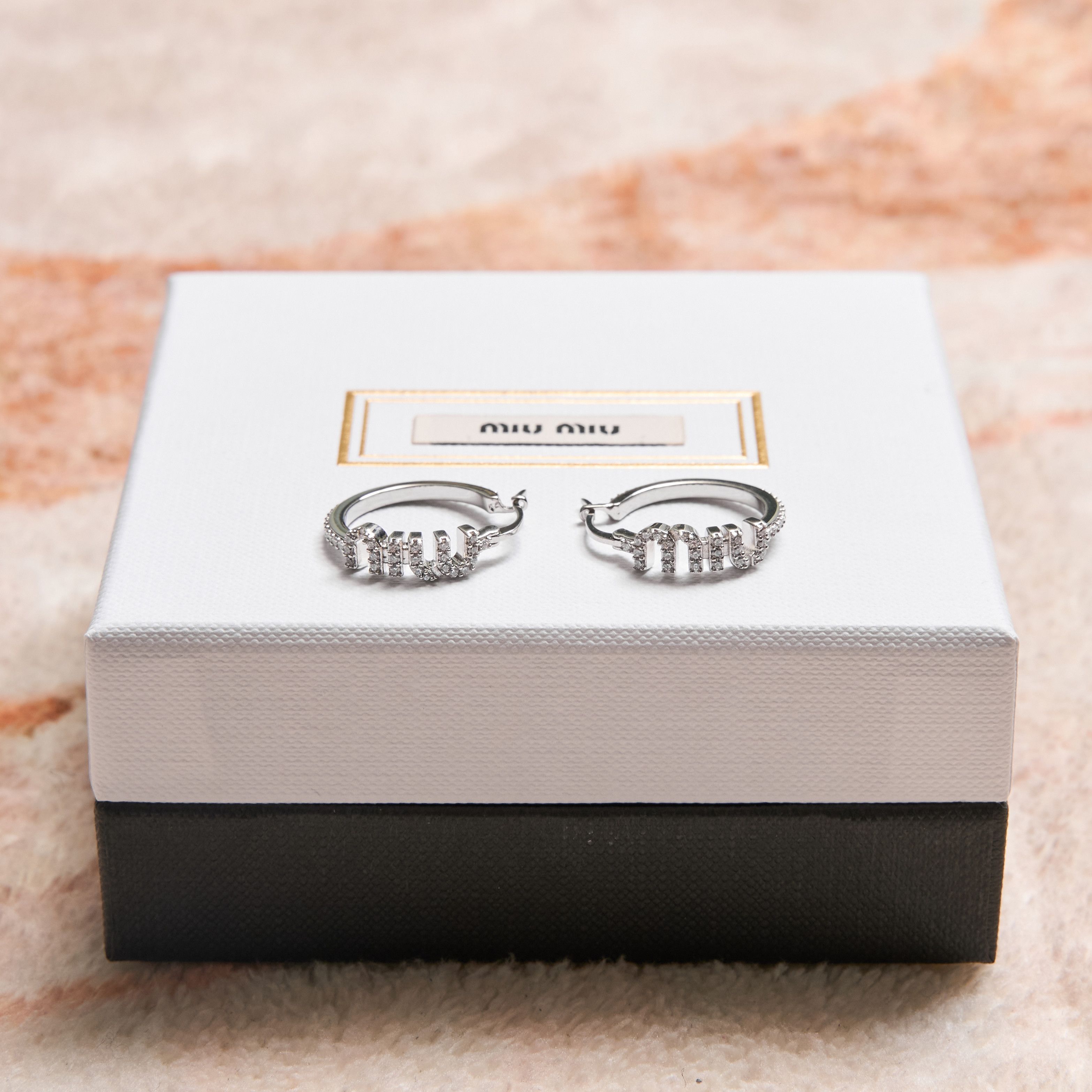 Miu Miu MIU MIU Metal Earrings With Artificial Crystals Size ONE SIZE - 4 Thumbnail